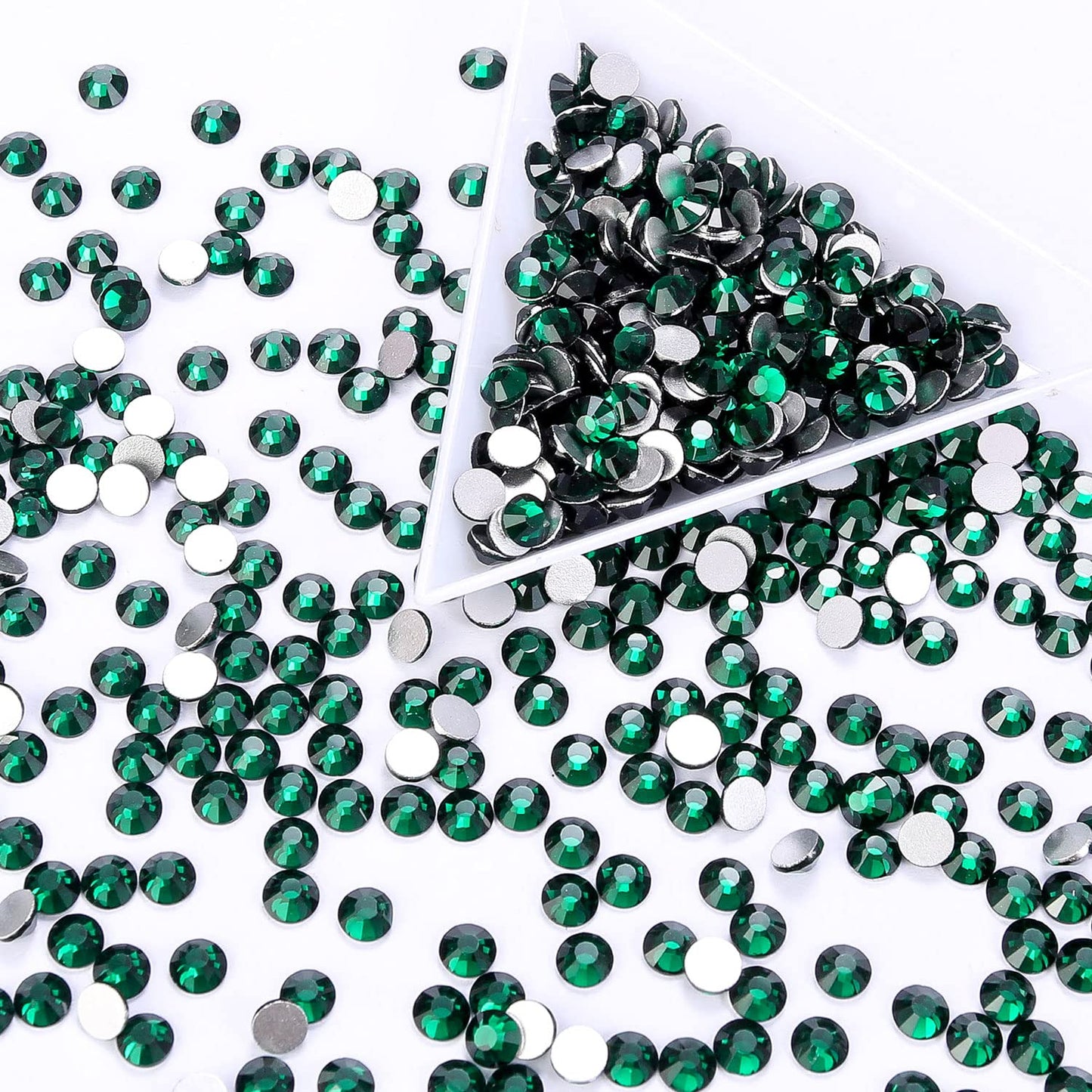 1440Pcs Dark Green Crystal Rhinestones,Glass Flatback Rhinestones Gemstones Small for Nail Face Makeup Art Crafts Clothes Decoration -(SS8,2.4mm,Dark Green)
