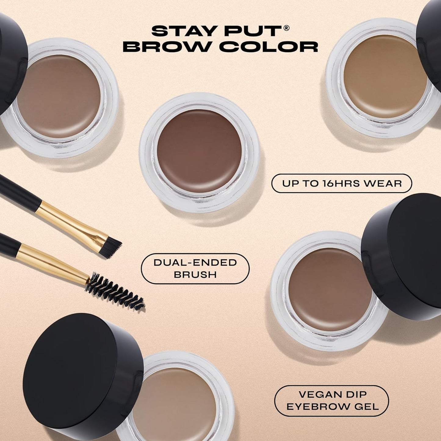 Milani Stay Put Brow Color - Brunette (0.09 Ounce) Vegan, Cruelty-Free Eyebrow Color that Fills and Shapes Brows