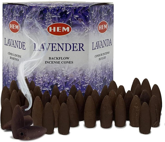 TRUMIRI Lavender Incense Cones (40 pieces, 2 sets of 20) for Waterfall & Fountain