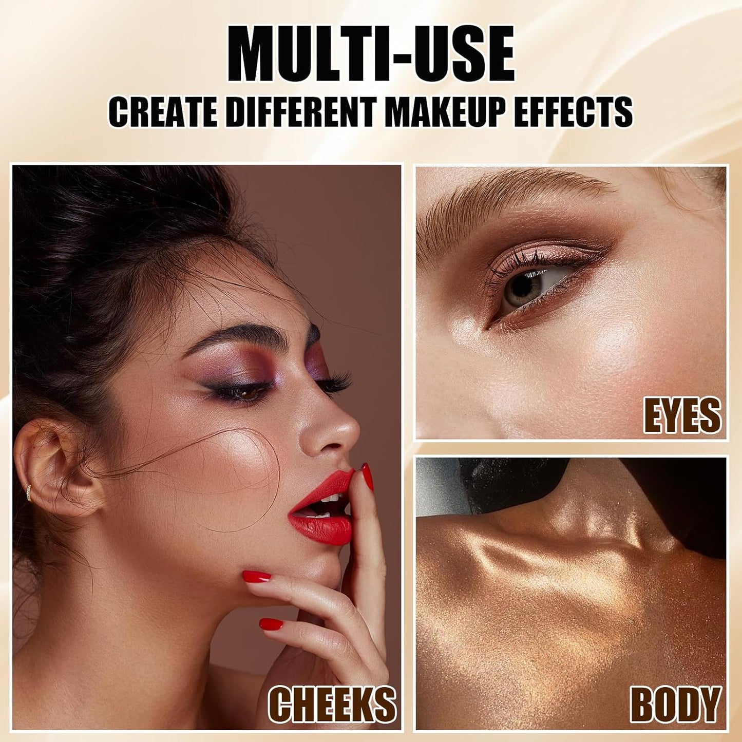 Beige Glittering Face Palette,Stereo for Face Retouching, Eye Shadow Highlighting Shadow Finish Palette, Natural，Low Saturation Makeup Contour Face Palette