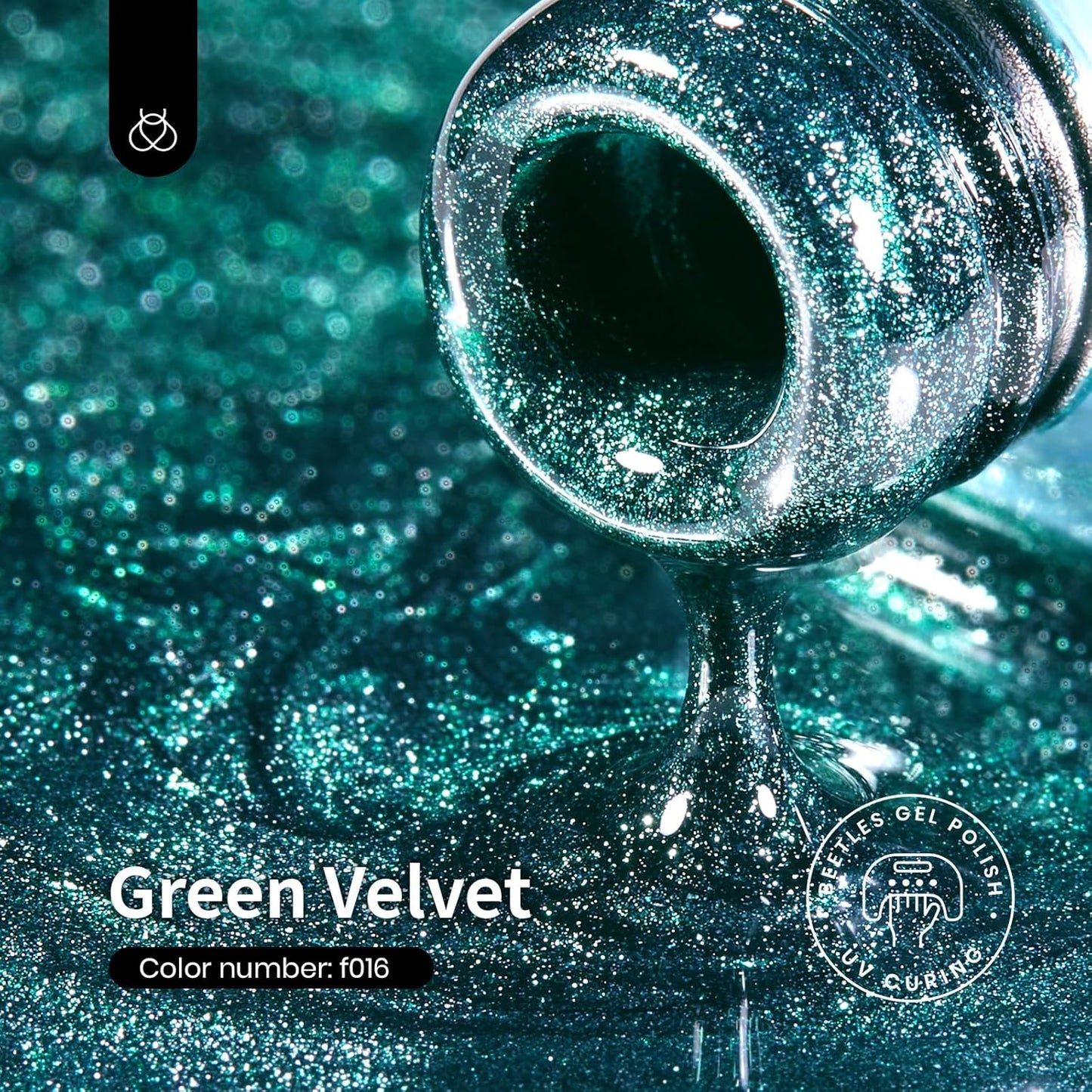 Beetles Green Cat Eye Gel Nail Polish, 9ml Glitter Gel Polish with Magnet Shimmer Green Velvet Soak Off UV LED Nail Lamp Nail Art DIY Home Manicure Design Gift for Women