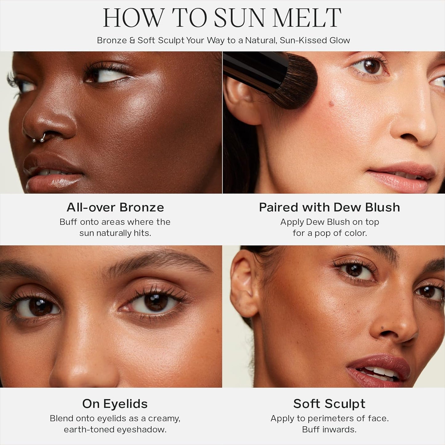 Saie Sun Melt Cream Bronzer - Buildable Balm Face Bronzer for Effortless Sculpting - Cream Contour Enriched with Vitamin C, Nourishing Skincare Ingredients & a Natural Finish - Fair Bronze (1 oz)