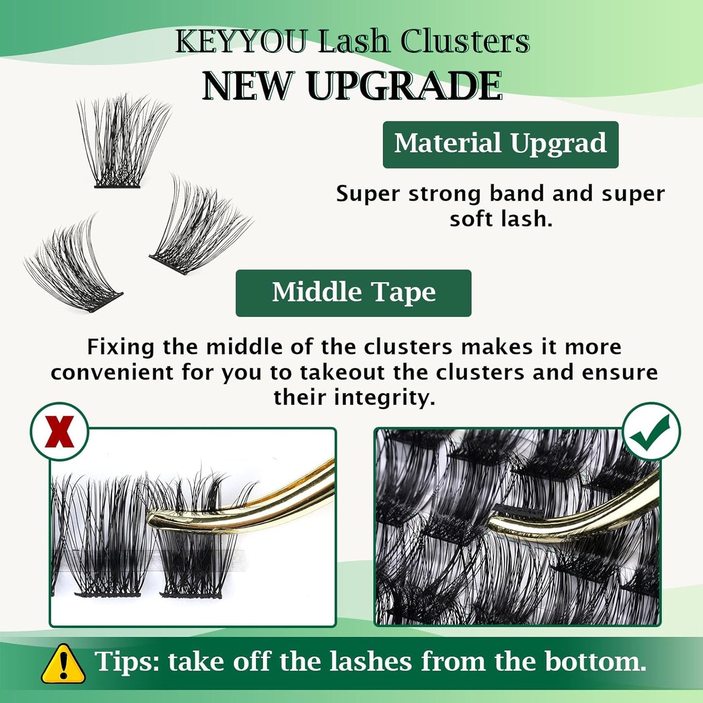 Lash Clusters,96 Pcs Cluster Lashes D Curl 14mm DIY Lash Extensions Eyelash Clusters,KEYYOU Volume Wispy Individual Lashes Soft&Comfortable Easy DIY at Home(Y05,D-14mm)