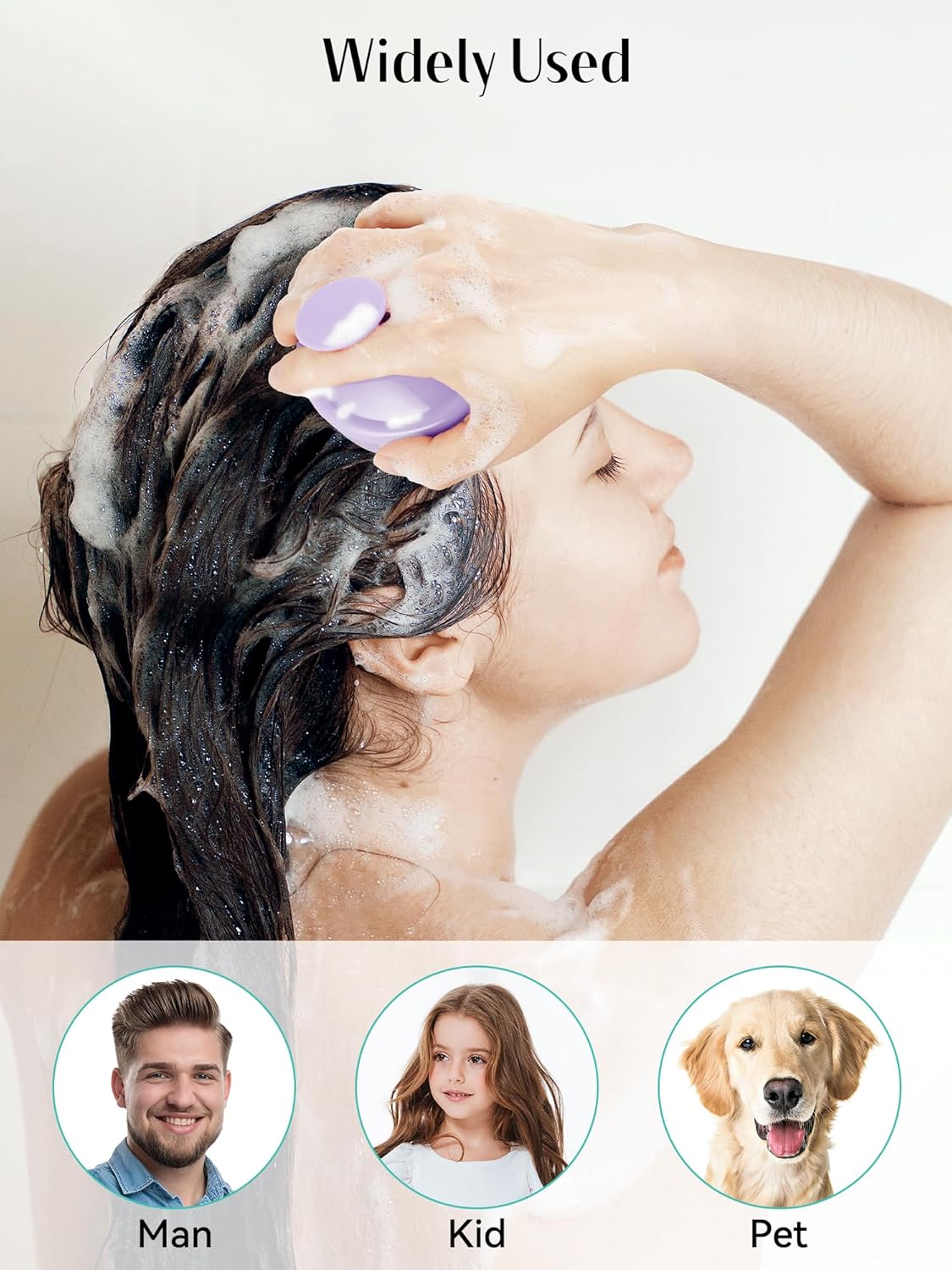 HEETA Scalp Massager Hair Growth 2-Pack, Soft Silicone Scalp Scrubber Shampoo Brush for Exfoliation Dandruff Removal Head Massage Stress Relax, Wet & Dry Use for Women Men Thick Thin Curly Hair Care