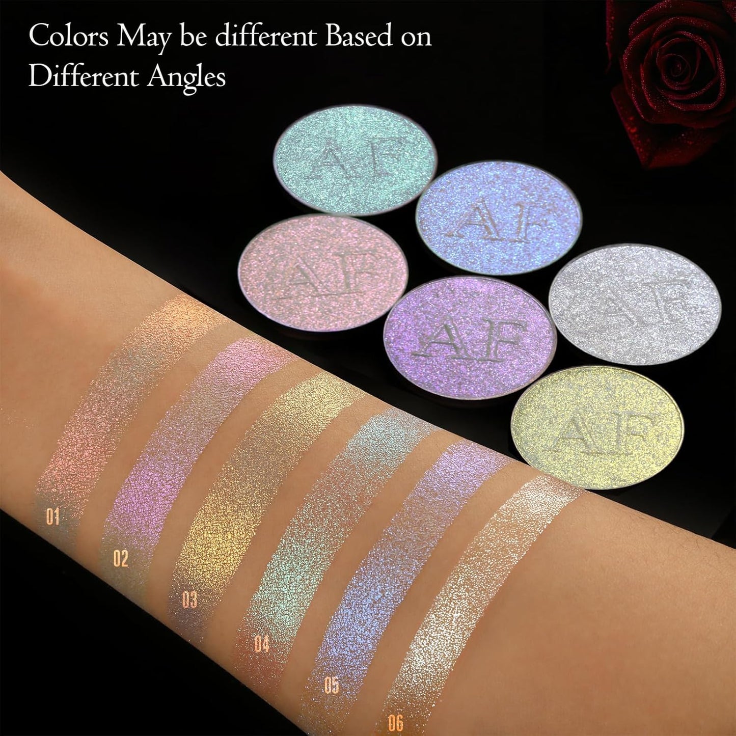 Highlighter Makeup Palette, Long Lasting New Formula, Dazzling Yellow-Gold Shimmer, Sheer Gold Base, Ideal for Face and Body Contour and Cheek Highlight (#03) Yellow-Gold Dazzling Shimmer,#3