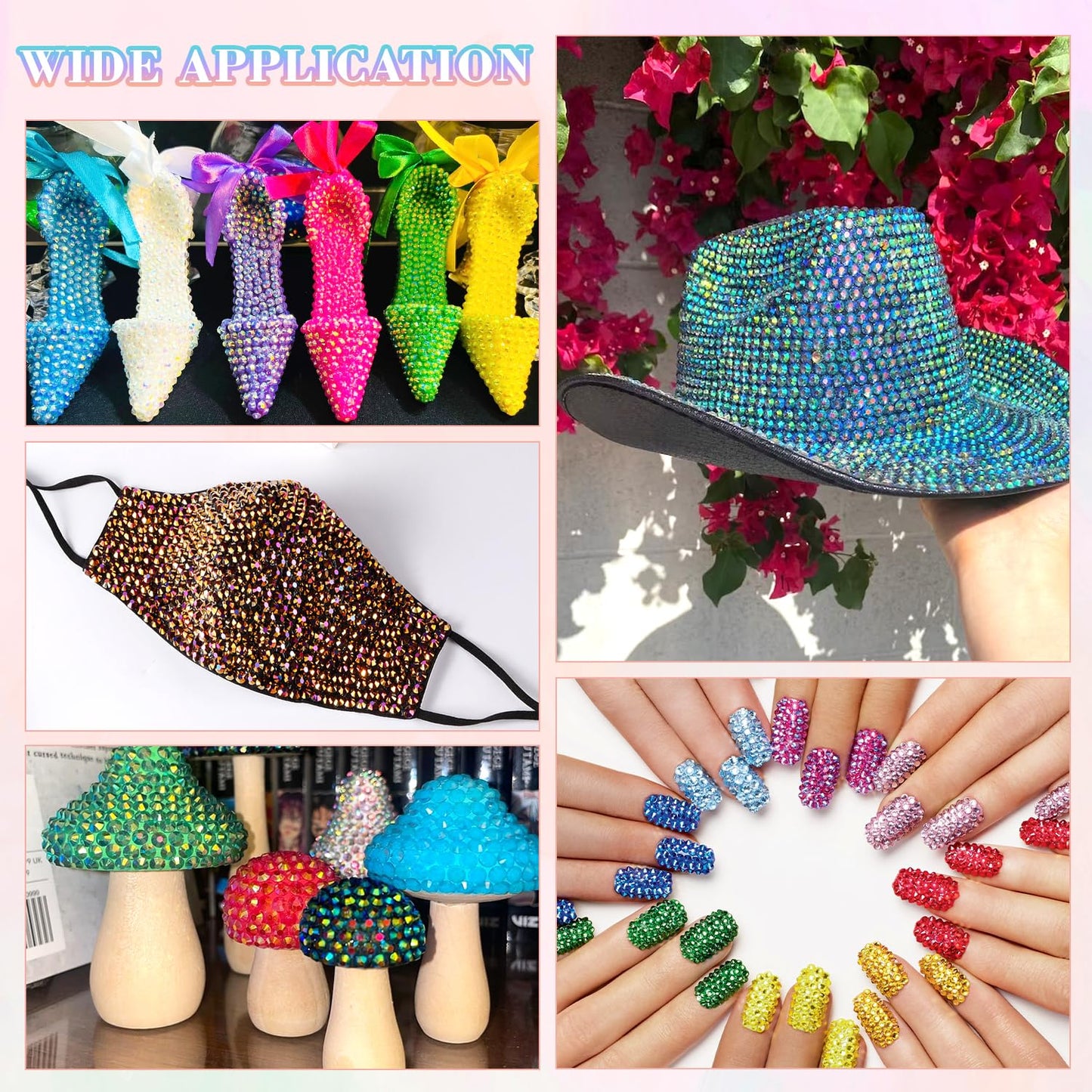 30000Pcs Resin Rhinestones with B7000 Jewelry Glue for Crafting, Multicolors 3mm Non Hotfix Flatback Gems, Bedazzling Crystal for DIY Crafts Clothing Tumblers Mugs Shoes Fabric Decor Nail Art