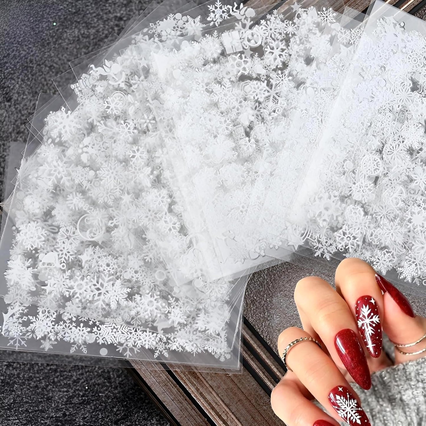 30 Sheets Holiday Nail Art Stickers 3D Self-Adhesive Christmas Nail Decals - Elk, Snowman, Snowflake for Manicure Decorations - Supplies for Women Girls