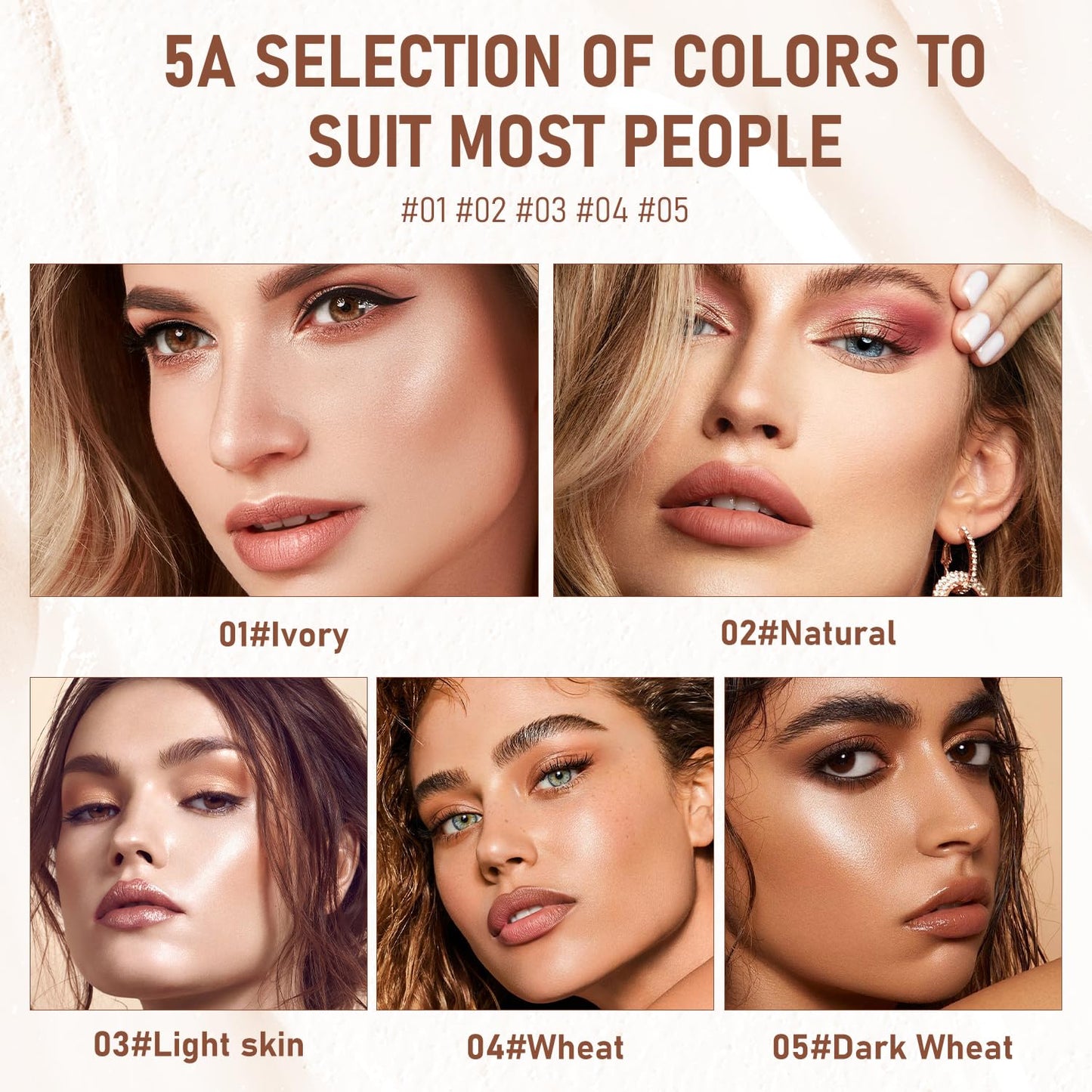 2PCS Long-Lasting Concealer Foundation Stick, Full Coverage Foundation Stick, 2-in-1 Contouring foundation with Brush, Cover Blemishes for All Skin Types (03#Light skin)