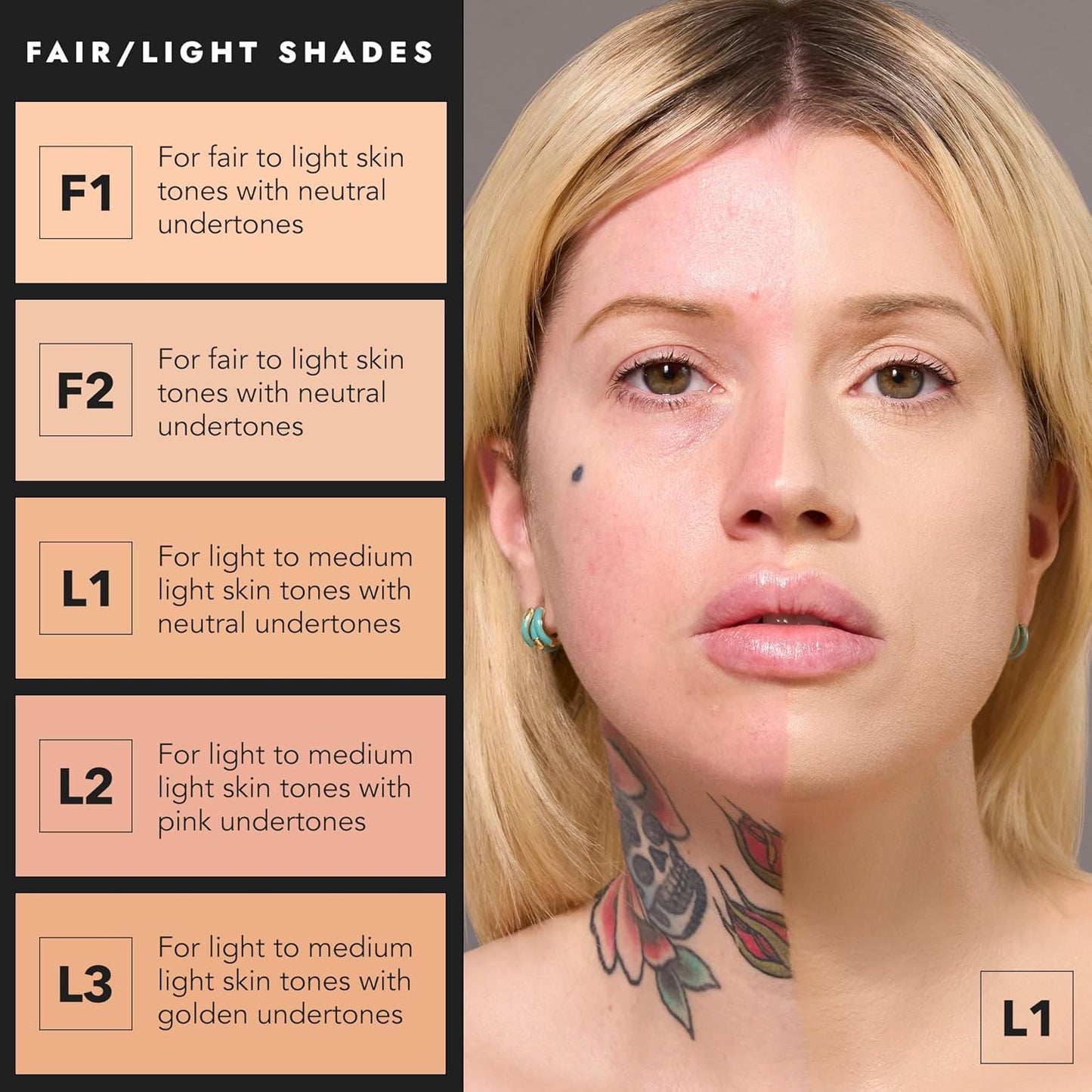 COVER FX Total Cover Cream Foundation - Shade F1 - Buildable Coverage - Natural Finish - Oil-Free - Sweat-Proof