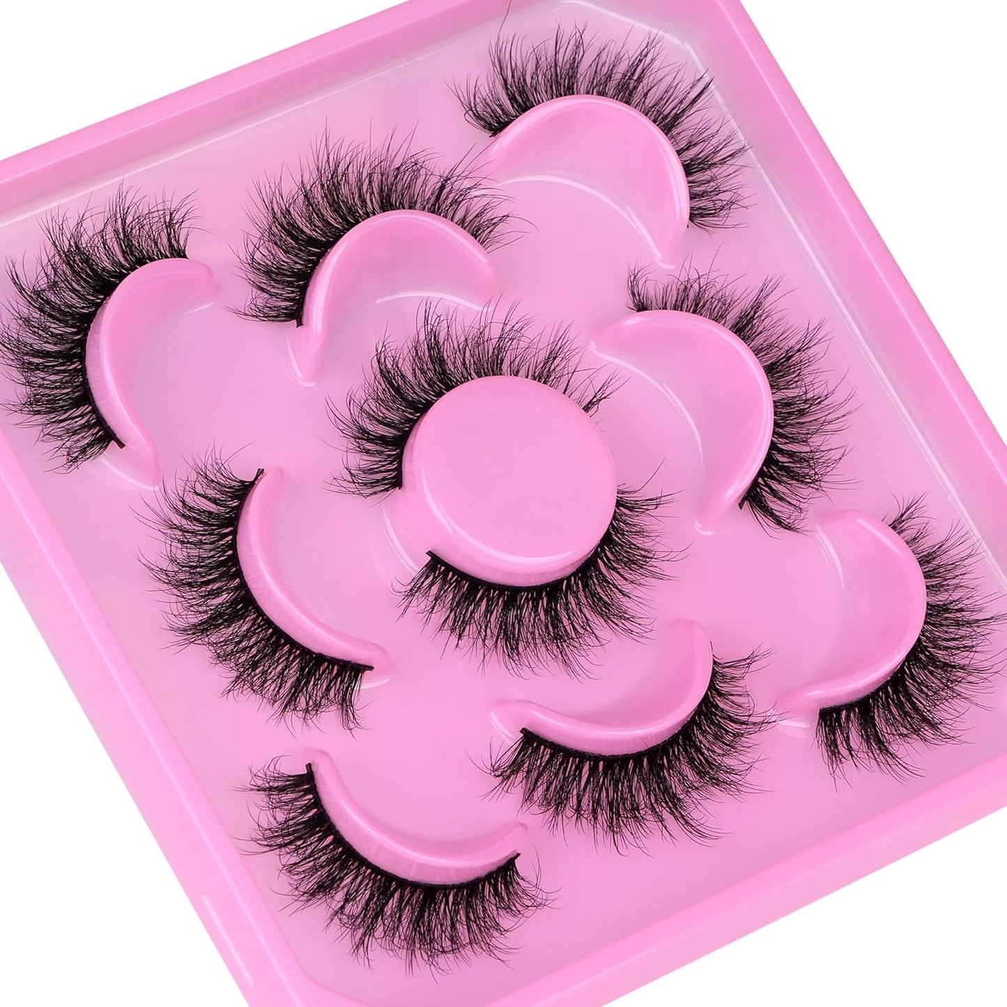 JIMIRE Faux Mink Lashes Wispy 14MM C-D Curl Lightweight Volume False Eyelashes Natural Look Like Eyelash Extensions 5 Pairs Pack