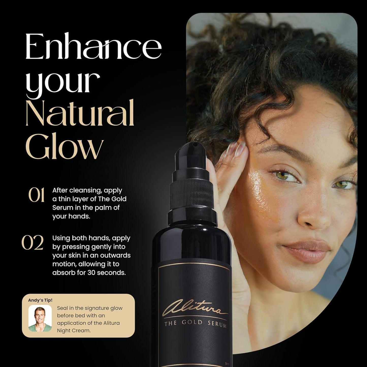 Alitura Anti-Aging Peptide & Collagen Gold Serum for Face – with Vitamin A, CoQ10 & Astaxanthin – Korean-Inspired Hydrating Serum for Wrinkles, Radiance & Firmness – 50ml