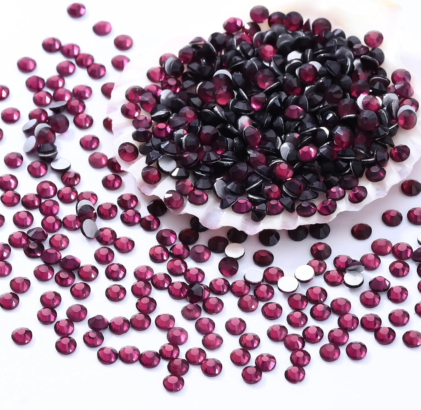 Purple Flatback Rhinestones, Glass Rhinestones for Nail Art and Craft, Glue Fix, Loose Crystal Gemstones(Purple, SS10, 1440pcs, 2.7-2.8mm)