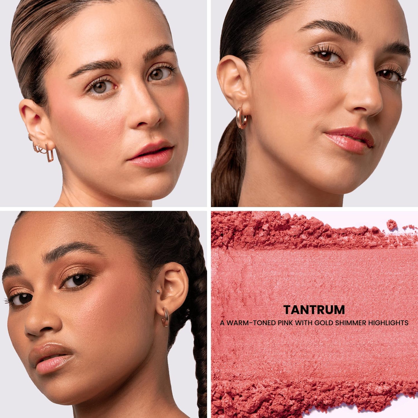 Phase Zero Makeup Powder Blusher - "Tantrum" - 4g / 0.141oz - Pigmented, Buildable, Lightweight Powder Blush for a Radiant, Healthy, Natural Glow. Versatile Shades - Pink, Coral, Peach & Golden Hues