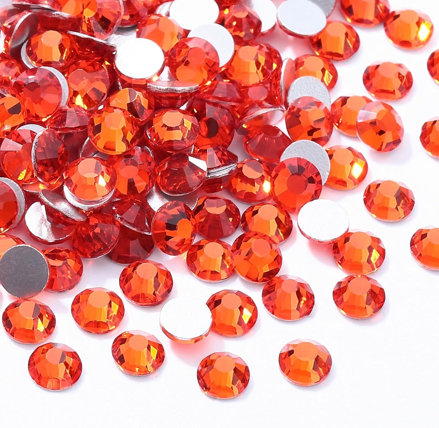 Hyacinth Flatback Rhinestones, Glass Rhinestones for Nail Art and Craft, Glue Fix, Loose Crystal Gemstones(Orange, SS30, 288pcs, 6.4-6.6mm)