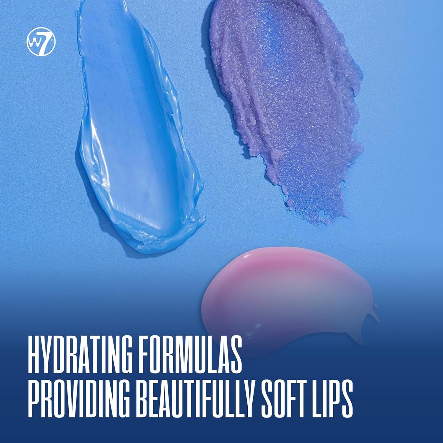 W7 Sweet Dreams Lip Care Trio - 3 Piece Gift Set - Overnight Lip Mask, Lip Balm & Lip Scrub - Blueberry