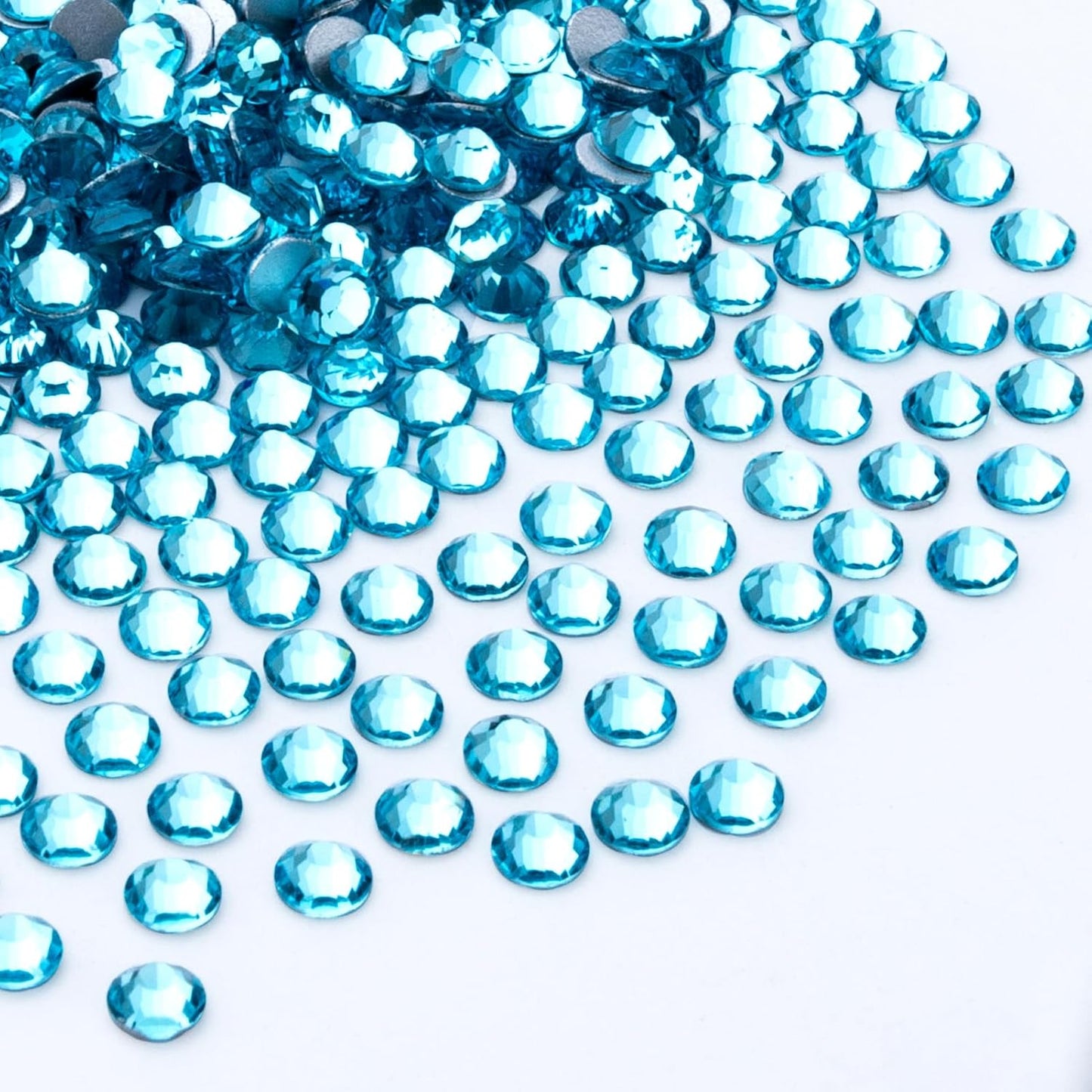 1440Pcs Aquamarine Crystal Rhinestones,Glass Flatback Rhinestones Gemstones for Nail Face Makeup Art Crafts Clothes Decoration -(SS20, 4.8mm,Aquamarine)