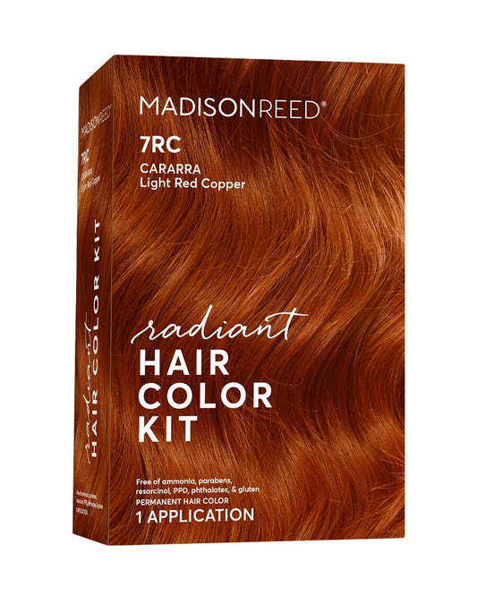 Madison Reed Radiant Hair Color Kit | 7RC Light Ginger Red with Vivid Copper Tones (Carrara Crimson) Vivid Color-Enhancing Formula | Salon-Quality Permanent Hair Dye | PPD-Free & Ammonia-Free |1 Pack
