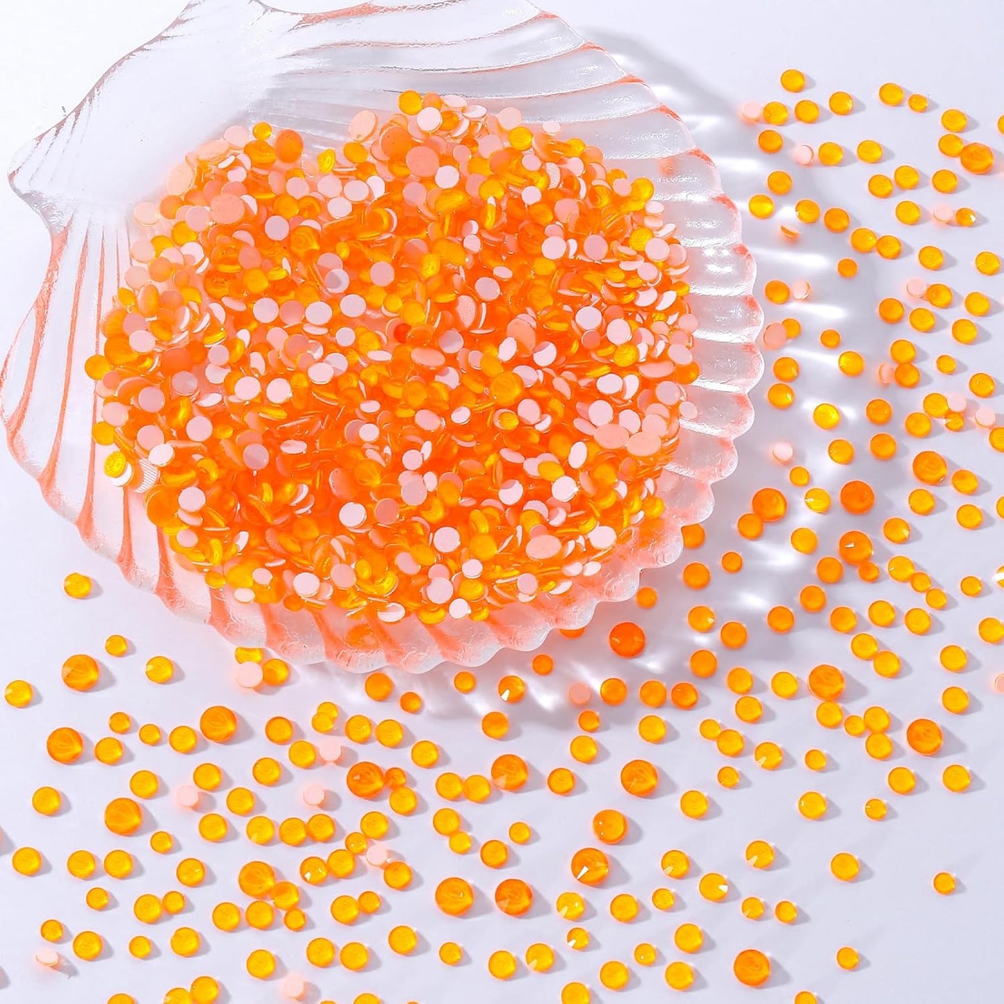Neon Orange Flatback Rhinestones, Glass Rhinestones for Nail Art and Craft, Glue Fix, Loose Crystal Gemstones(Neon Orange, SS30, 288pcs, 6.4-6.6mm)