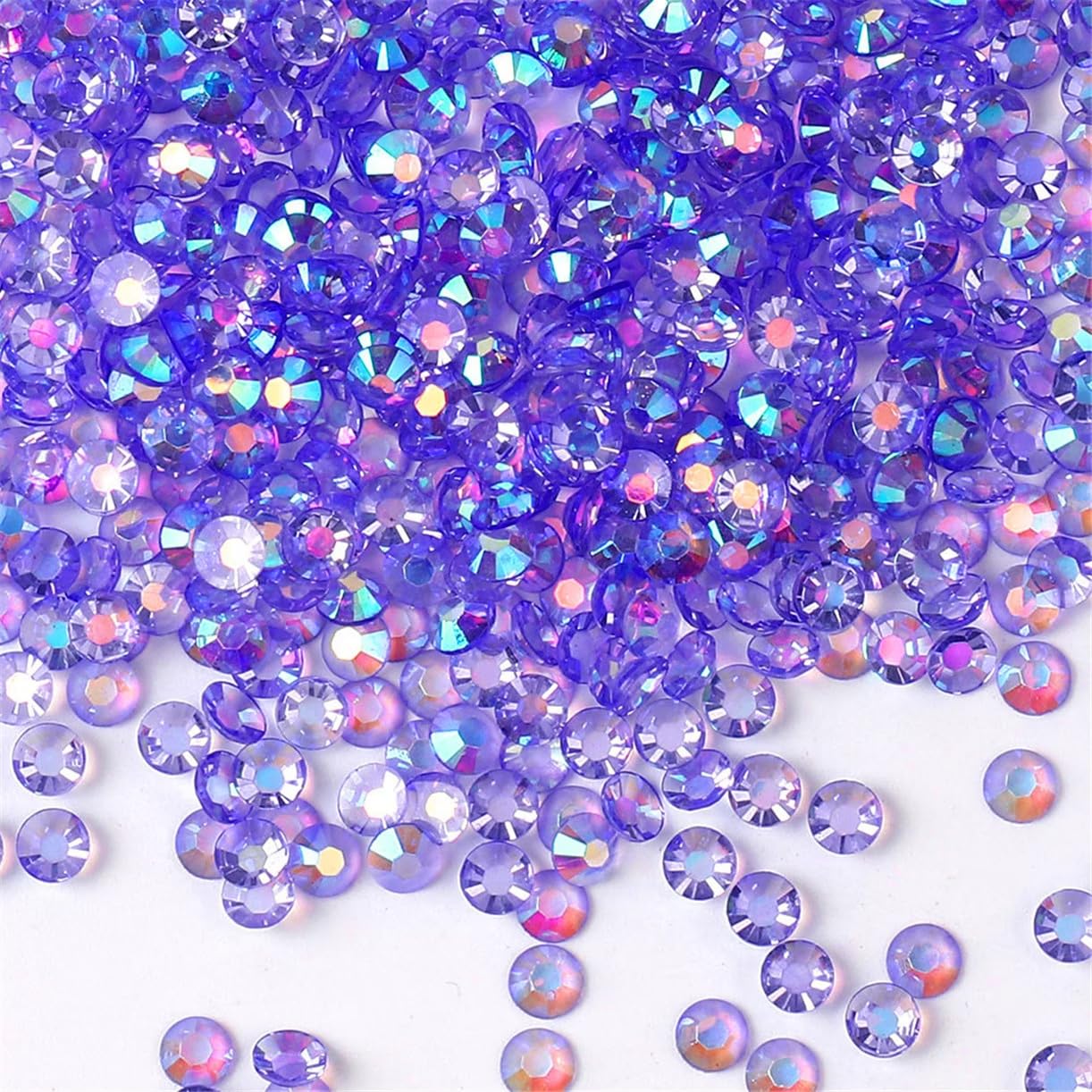500 Pieces SS30 6mm Flatback Rhinestones AB Clear Round Gems Crystals for Nail Art DIY Crafts Clothes Shoes Bags （Transparent Light Purple AB）