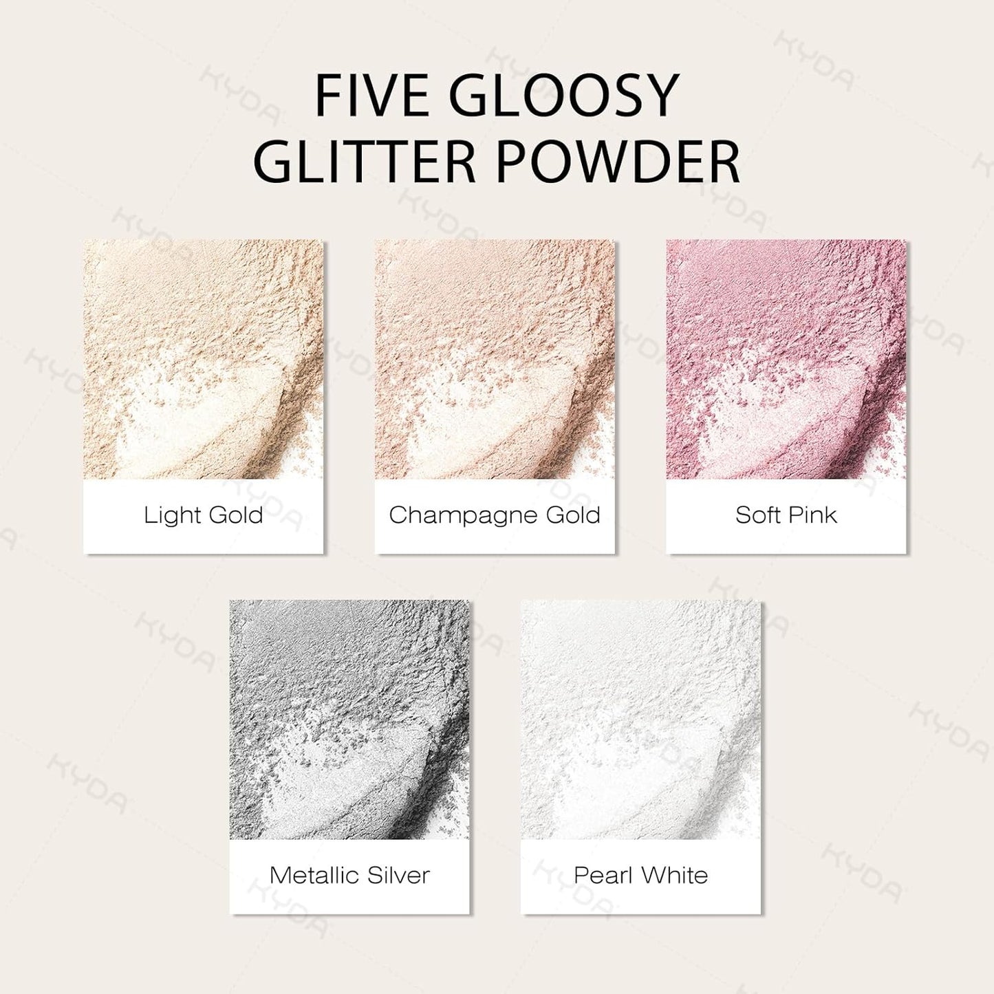 KYDA Highlighter Powder Spray, High Gloss Glitter Spray, Shimmer Sparkling Powder Makeup, for Face and Body Glitter Cosmetic-Pearl White