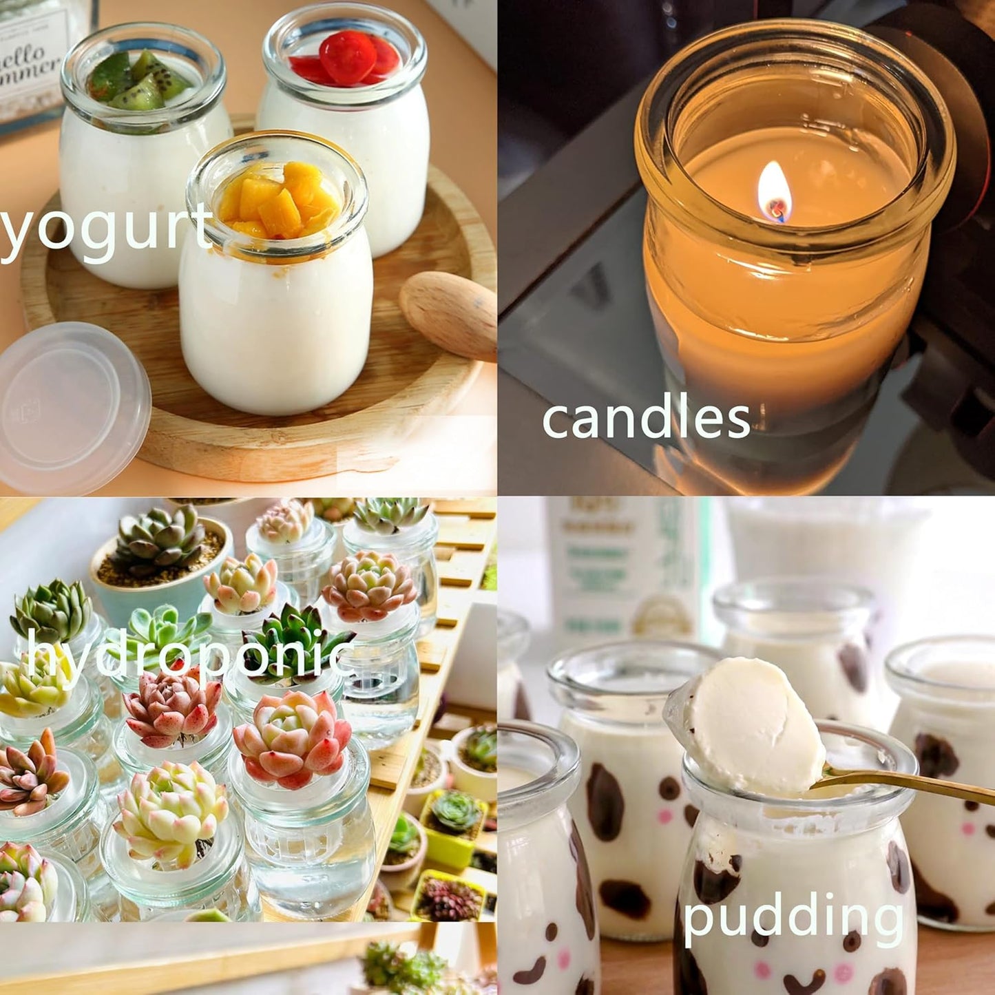 Mini Pudding Jars 60Pack, 3.4 oz Glass Favor Jar with Lids, Candle jars,Yogurt Containers with Lids, Mason Jar,Bath Salt Jars Wedding Favors Honey Pot