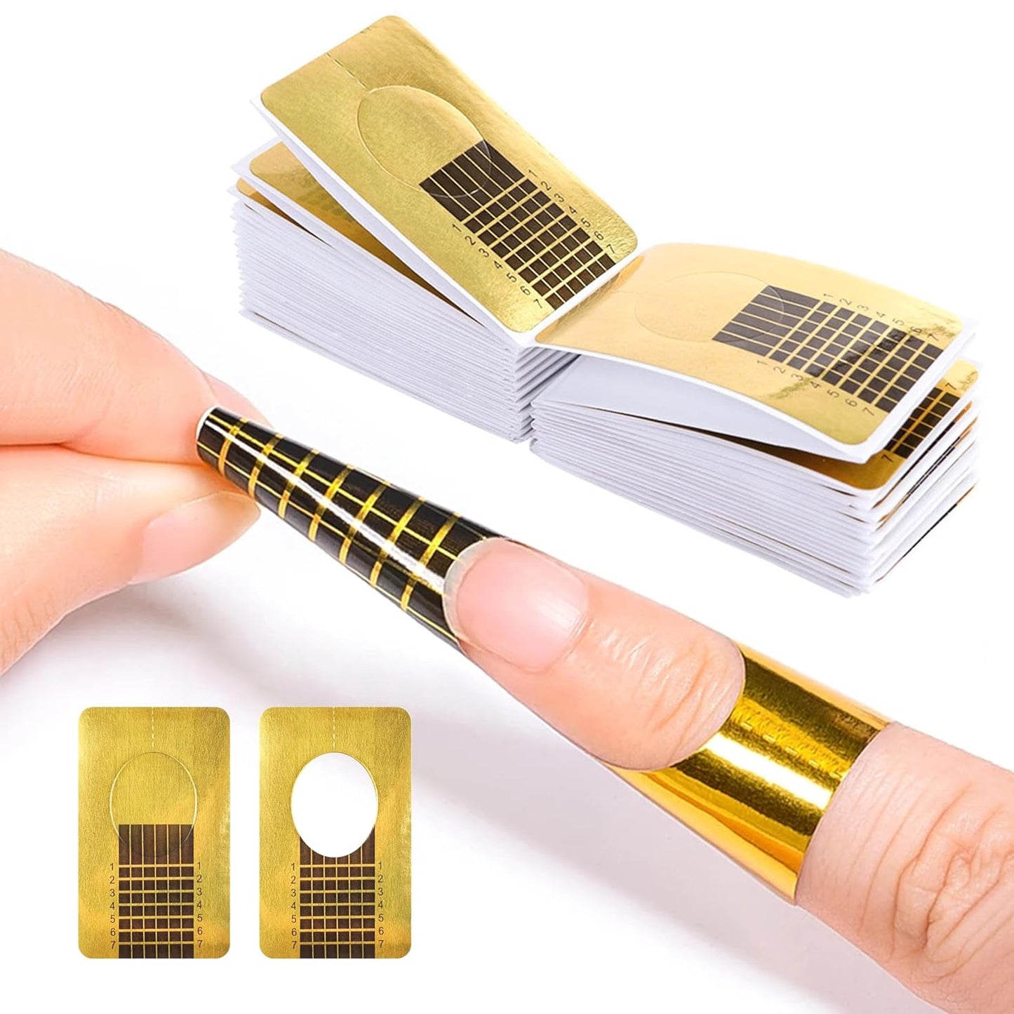 NailForms for Gel Builder Self Adhesive NailExtension Stickers for Poly nail Gel and Acrylic with Tip Sculpting NailForms Nail Art for Home & Salon (200)