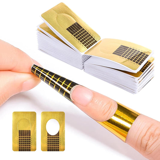 NailForms for Gel Builder Self Adhesive NailExtension Stickers for Poly nail Gel and Acrylic with Tip Sculpting NailForms Nail Art for Home & Salon (200)