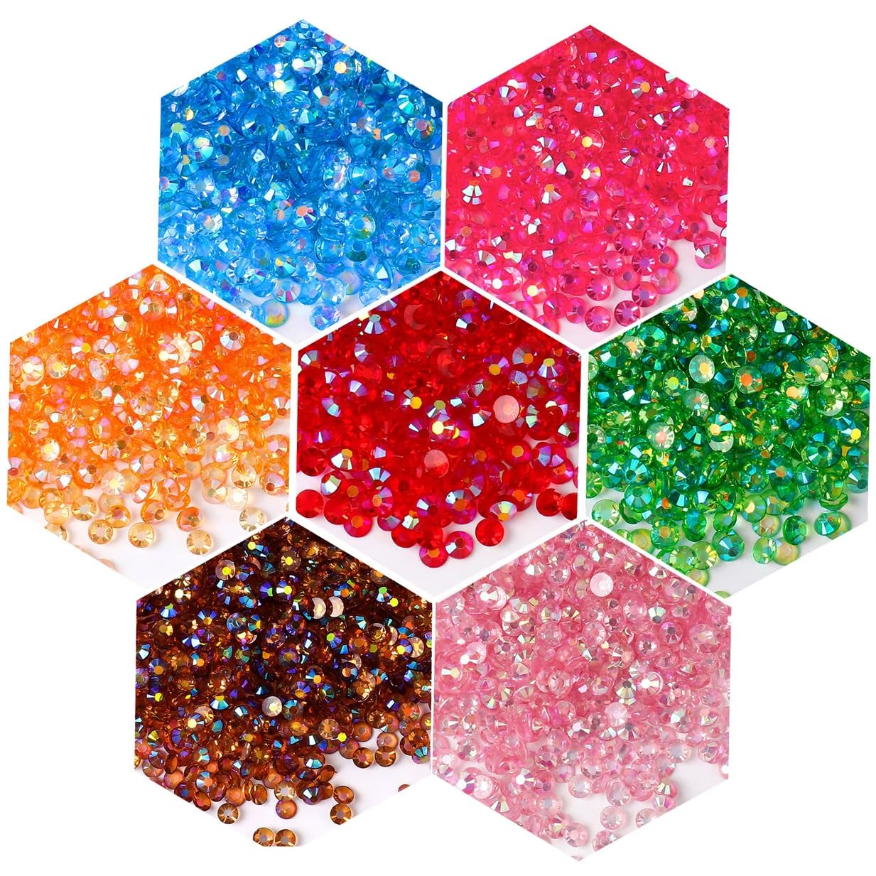 3000 Pieces SS6 2mm Flatback Rhinestones AB Clear Round Gems Crystals for Nail Art DIY Crafts Clothes Shoes Bags （Transparent Sapphire AB）