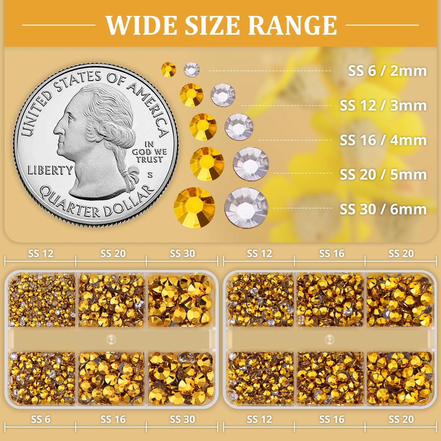 Resin Rhinestones for Crafting, 2 Boxeses Gold Multi Sizes Flatback Bedazzling Crystals for Crafts Nail Art Decoration, Non Hotfix Gems Charms for Tumbler Shoes Clothing Fabric Face Makeup