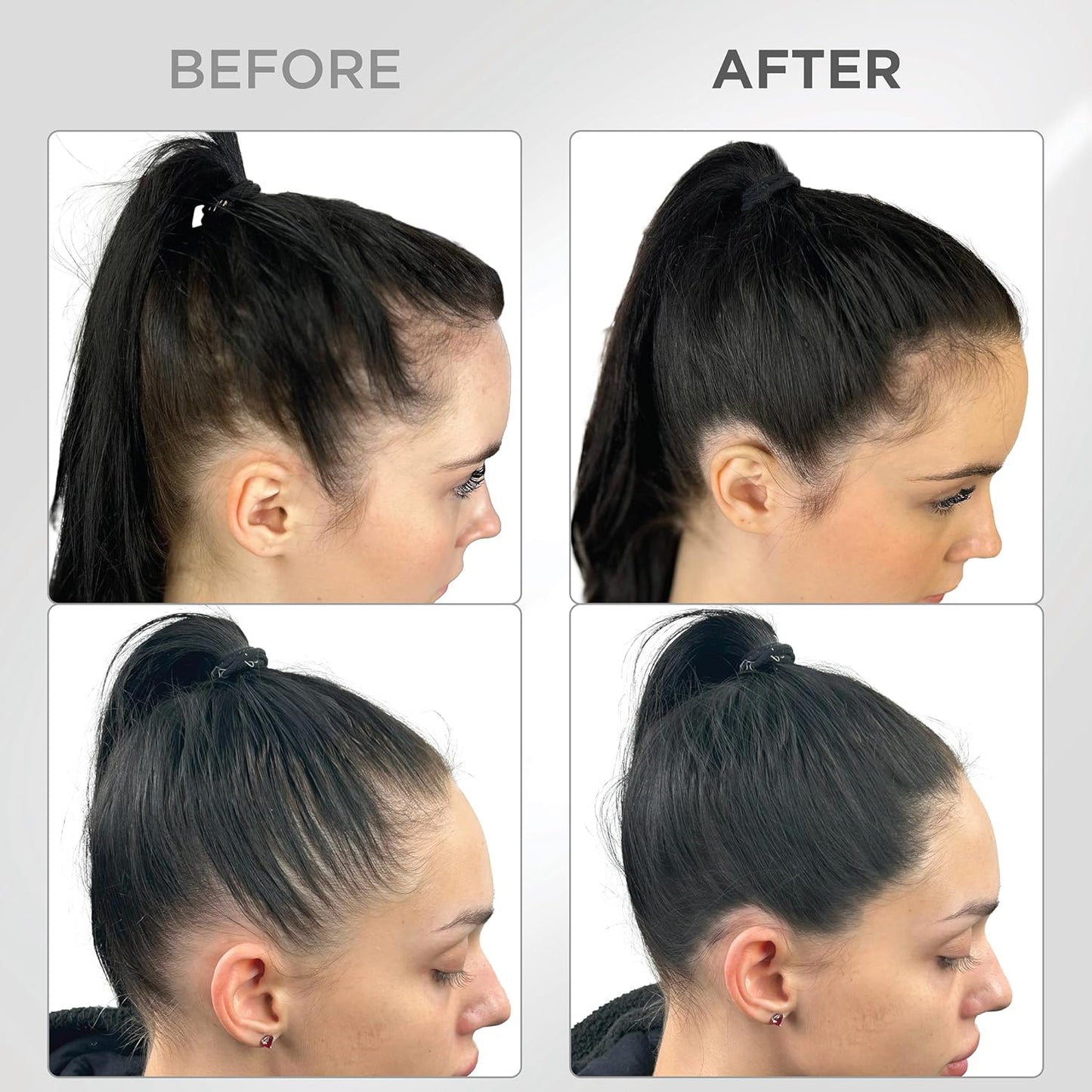 THICK FIBER Root Touch Up Powder - Water & Sweat Resistant Hair Loss Concealer Set for Thinning Hair Women, Includes Brush (Black)