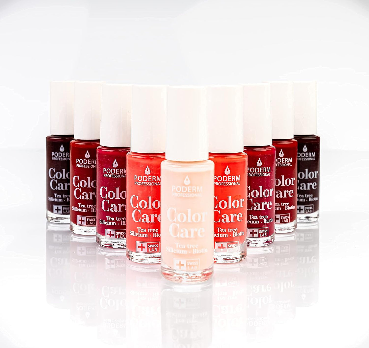 PODERM - nail Polish – Enriched with Tea Tree – Improves nail appearance – Ingredients Natural/Vegan - foot/hand - Swiss Made (Coral Pink)