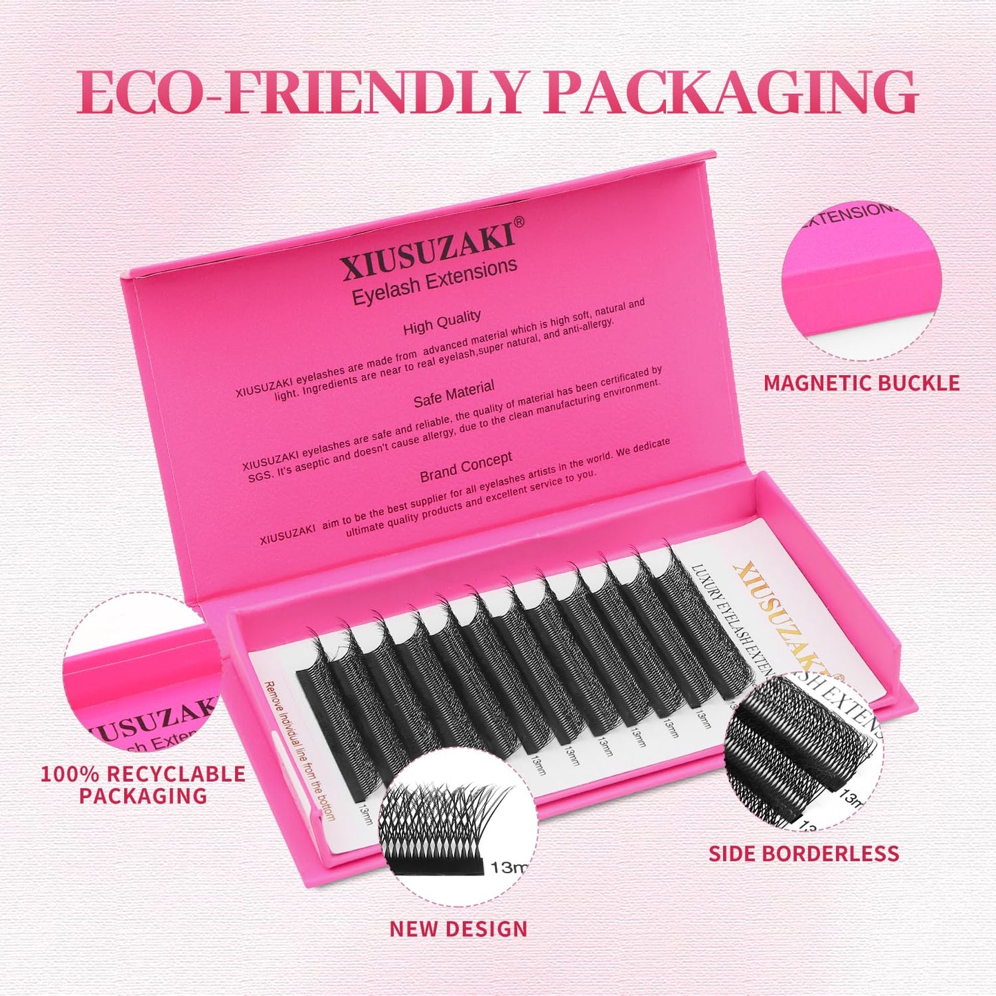 Lash Extensions Double Tips 4D Eyelash Extensions W Shape 0.07mm Thickness D Curl 11mm Premade Fans Easy Fan Volume Lashes Matte Black Crisscross(W-4D-Double Tips-0.07-D,11mm)