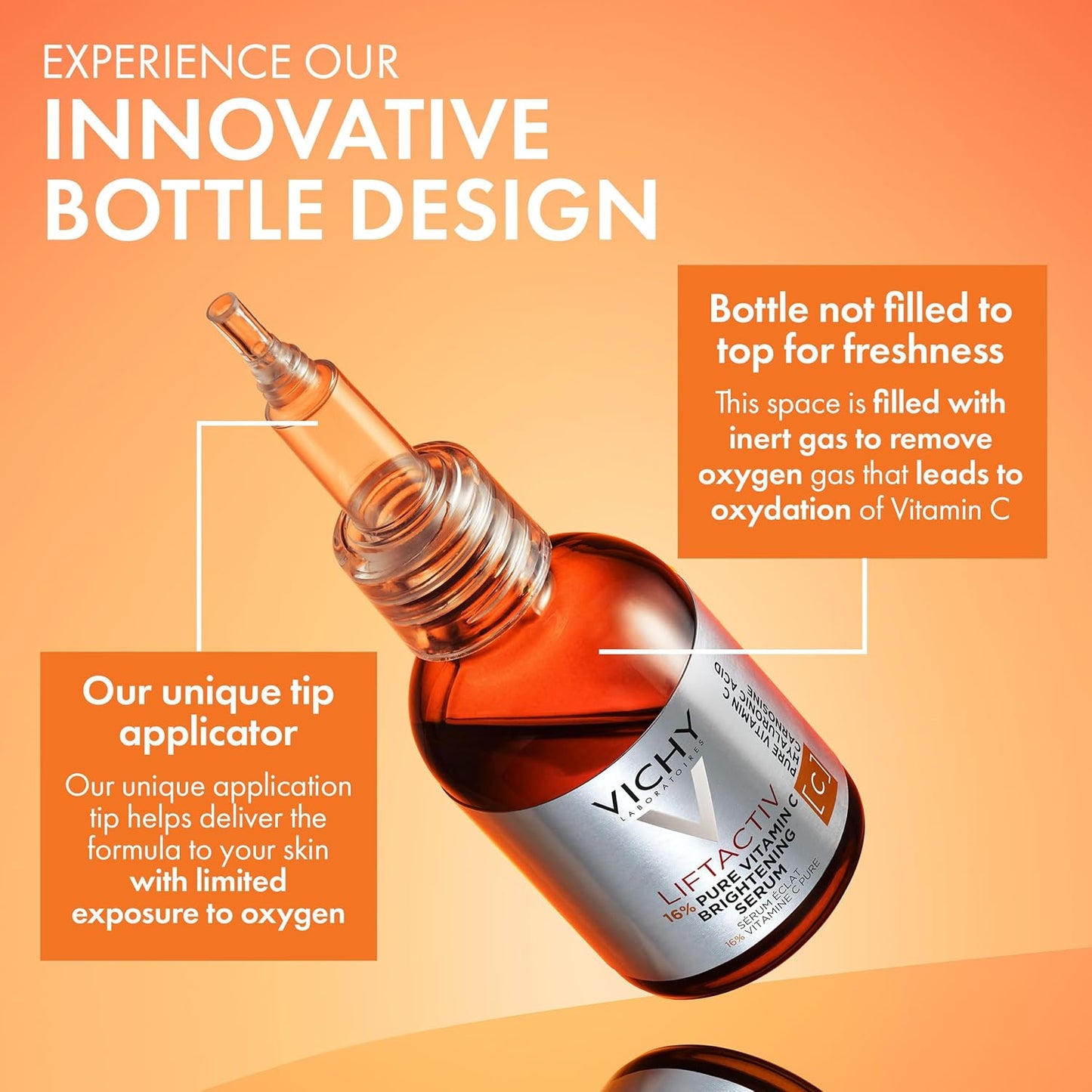 Vichy LiftActiv Vitamin C Serum For Face, Brightening Serum With 16% Pure Vitamin C + Hyaluronic Acid + Vitamin E, Improves Radiance & Firmness, Anti Aging, Protects Skin From Discoloration