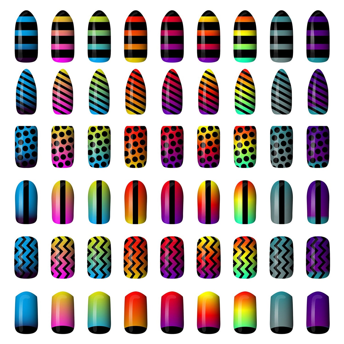 eboot 288 Pieces 96 Designs Nail Vinyls Nail Stencil Sticker Sheets Set for Nail Art Design, 24 Sheets