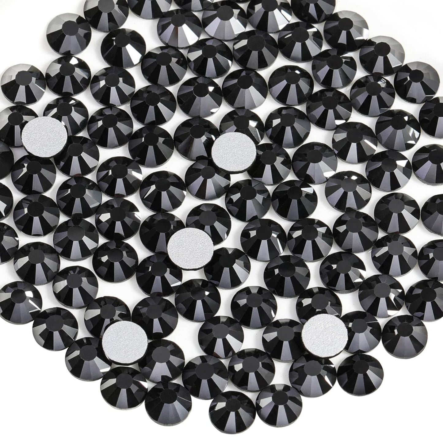 Beadsland 144 Pieces Flat Back Crystal Rhinestones Round Gems, Jet Hematite, SS40, 8.4-8.7mm
