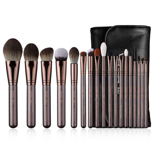 Professional Makeup Brush Set, Eigshow Makeup Brushes Perfect for Foundation Face Powder Blending Blush Bronzer Eyeliner Eye Shadow Brows with Case, Best Gift for Women, Travel Kit(PRO 18pcs Coffee)