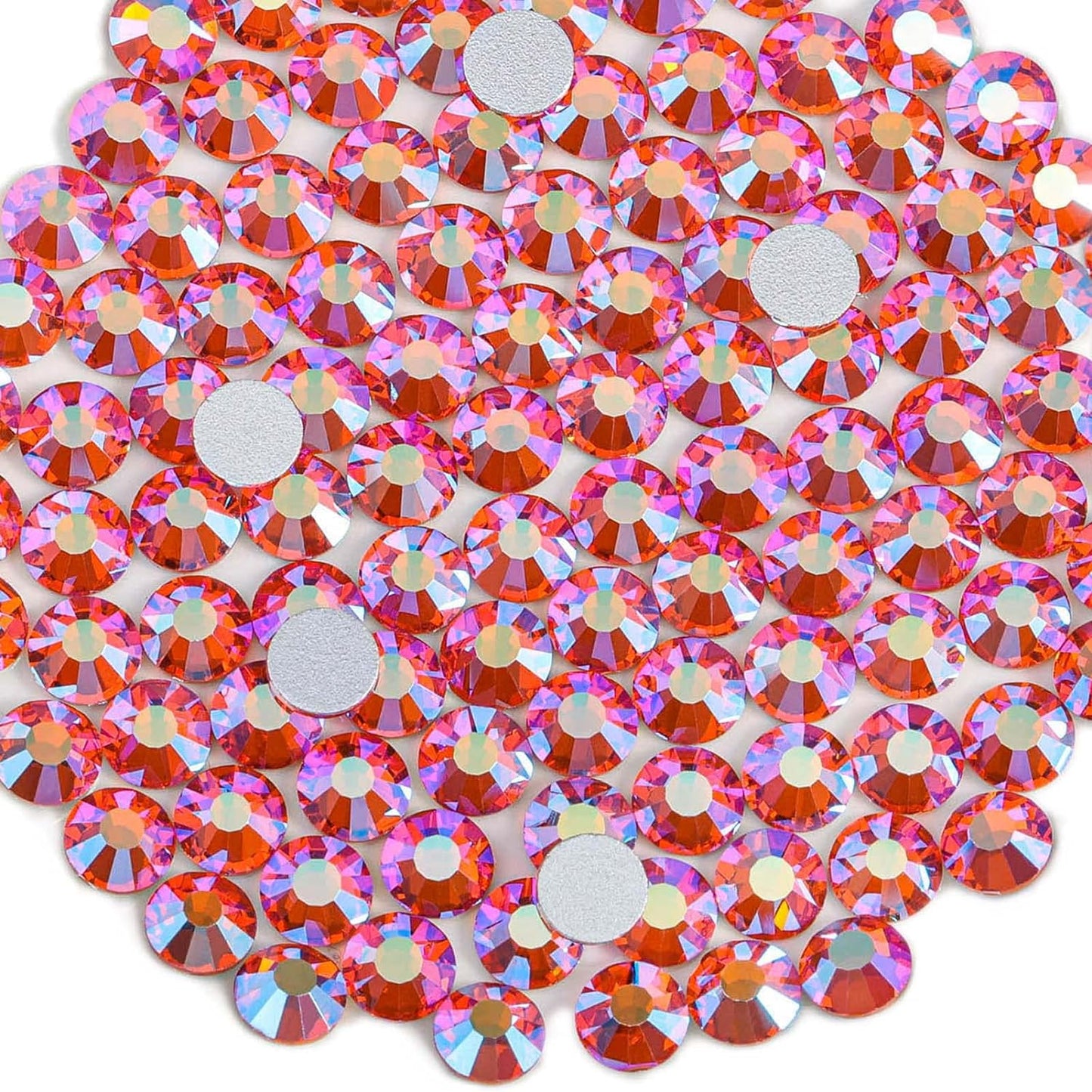 Beadsland 1440 Pieces Flat Back Crystal Rhinestones Round Gems,Hyacinth AB,SS3,1.2-1.4mm