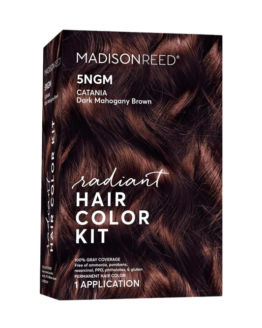 Madison Reed Radiant Hair Color Kit | 5NGM Dark Cinnamon Brown with Gold Mahogany Tones (Catania Brown) for 100% Gray Hair Coverage | Dimensional Permanent Hair Dye | PPD-Free & Ammonia-Free | 1 Pack