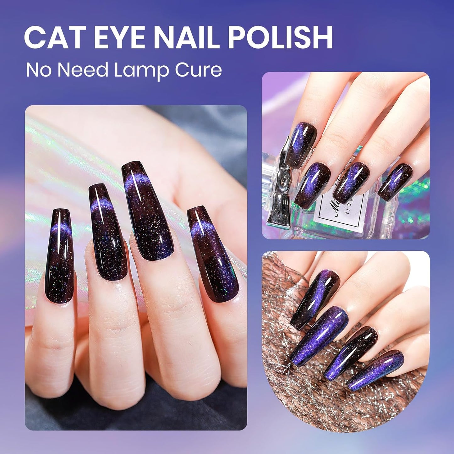 Cat Eye Nail Polish Non Gel Air Drying Fast Lacquer Quick Dry Magnetic Nail Polish Manicure Gift For Women Girls 16ml
