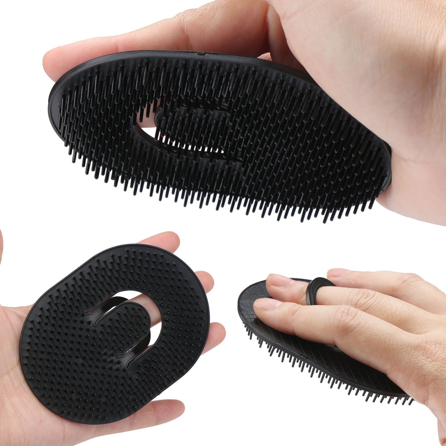 12pcs Palm Brush for Men, Segbeauty Portable Hair Brushes Plastic Beard Comb Shampoo Brushes Pocket Comb Scalp Massage Brush for Travel