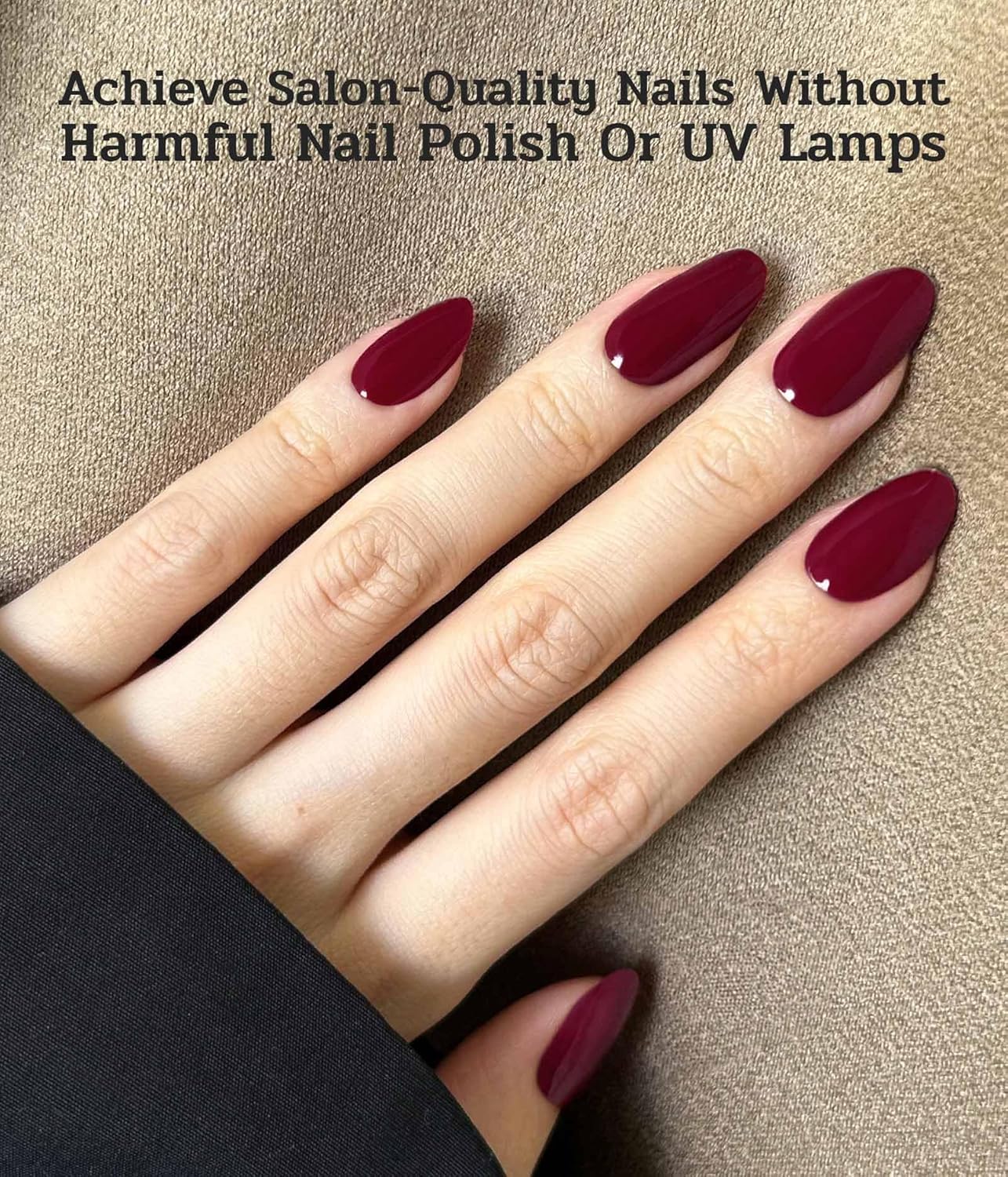 Nail Polish Strips - 22 Pcs Salon Quality Gel Nail Stickers - Long Lasting Wraps (Date Red)