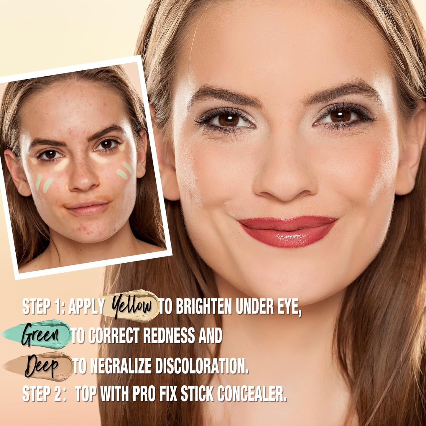 Contour Stick Corrects Skin Tone Bronzer Waterproof Sweat Resistant Concealer Creamy Concealer Yellow