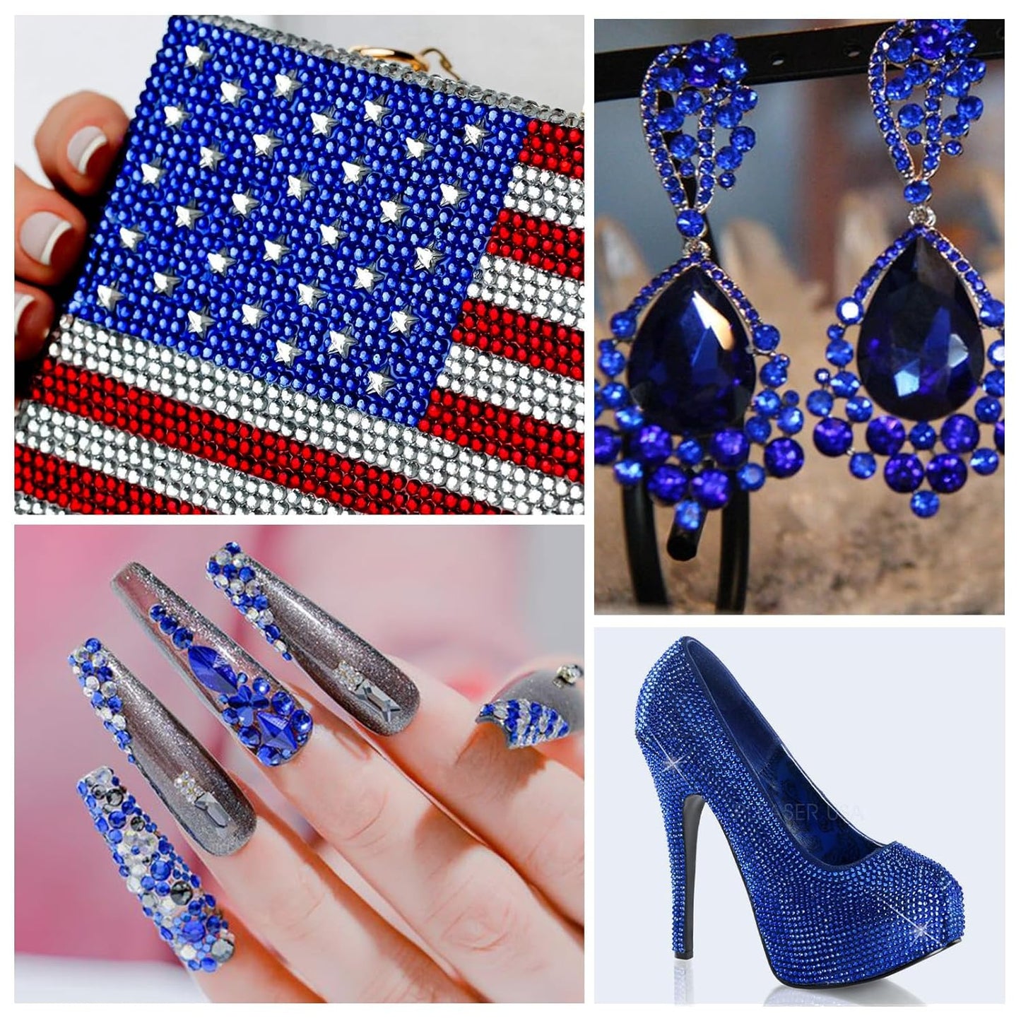 3000Pcs Light Blue Crystal Rhinestones,Glass Flatback Rhinestones Gemstones Mini for Nail Face Makeup Art Crafts Clothes Decoration - (SS6,2.0mm,Light Blue)