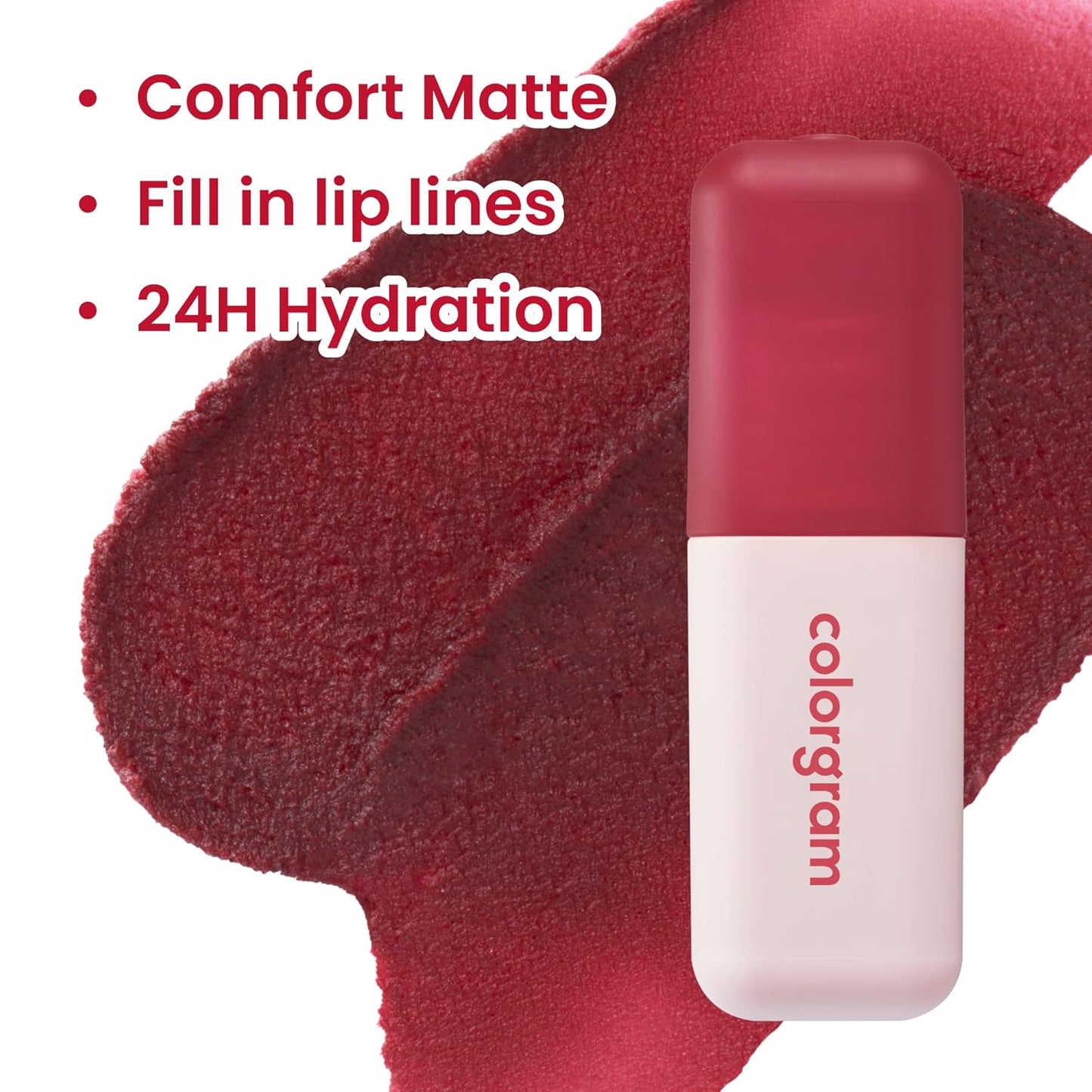 COLORGRAM NUDE BLUR TINT 09 RED BOMB | Soft Velvet Matte Liquid Lipstick & Cheek Tint | Lightweight Blurring Tint for a Smooth & Airbrushed Finish | Long-Lasting & Non-Sticky Formula