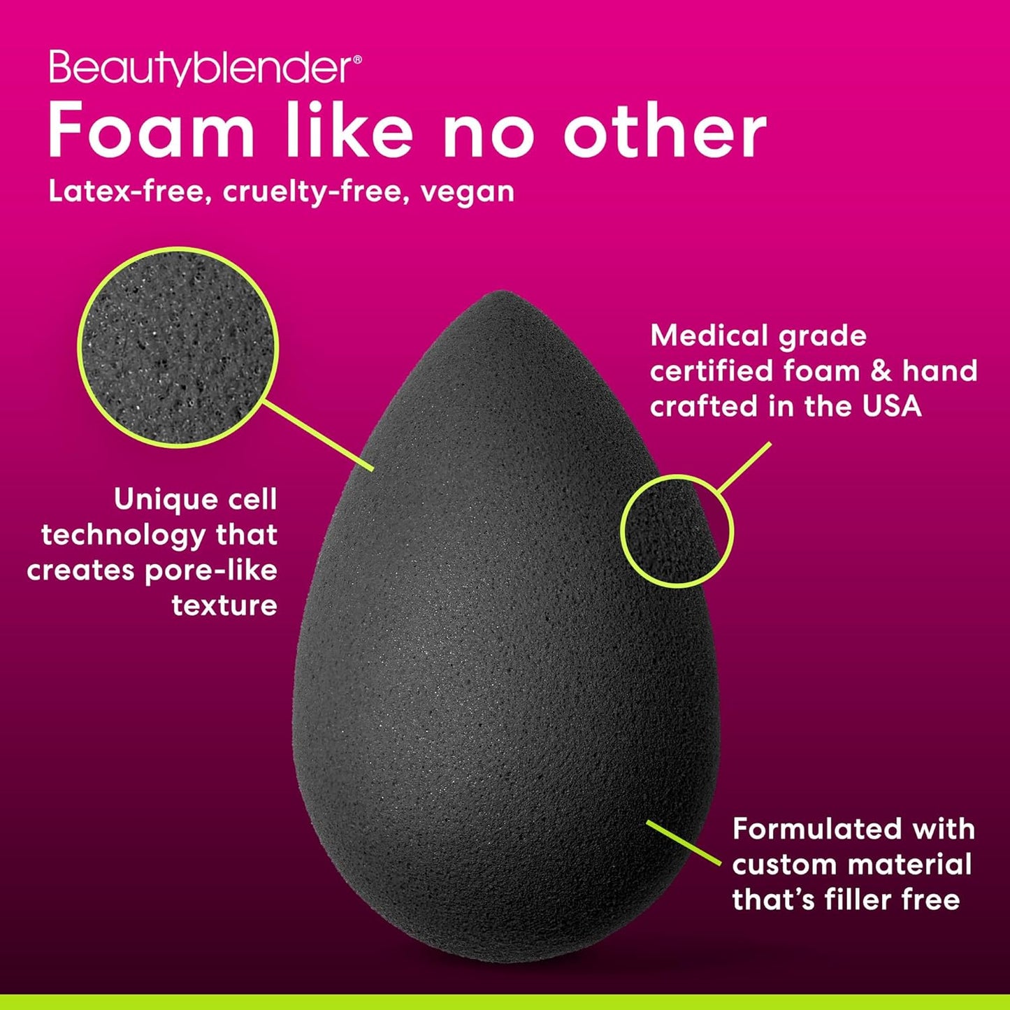 Beautyblender® | Pro Blender Makeup Sponge | Blend Liquid Foundations, Powders and Creams | Streak Free Application | Vegan, Cruelty Free | Made in USA