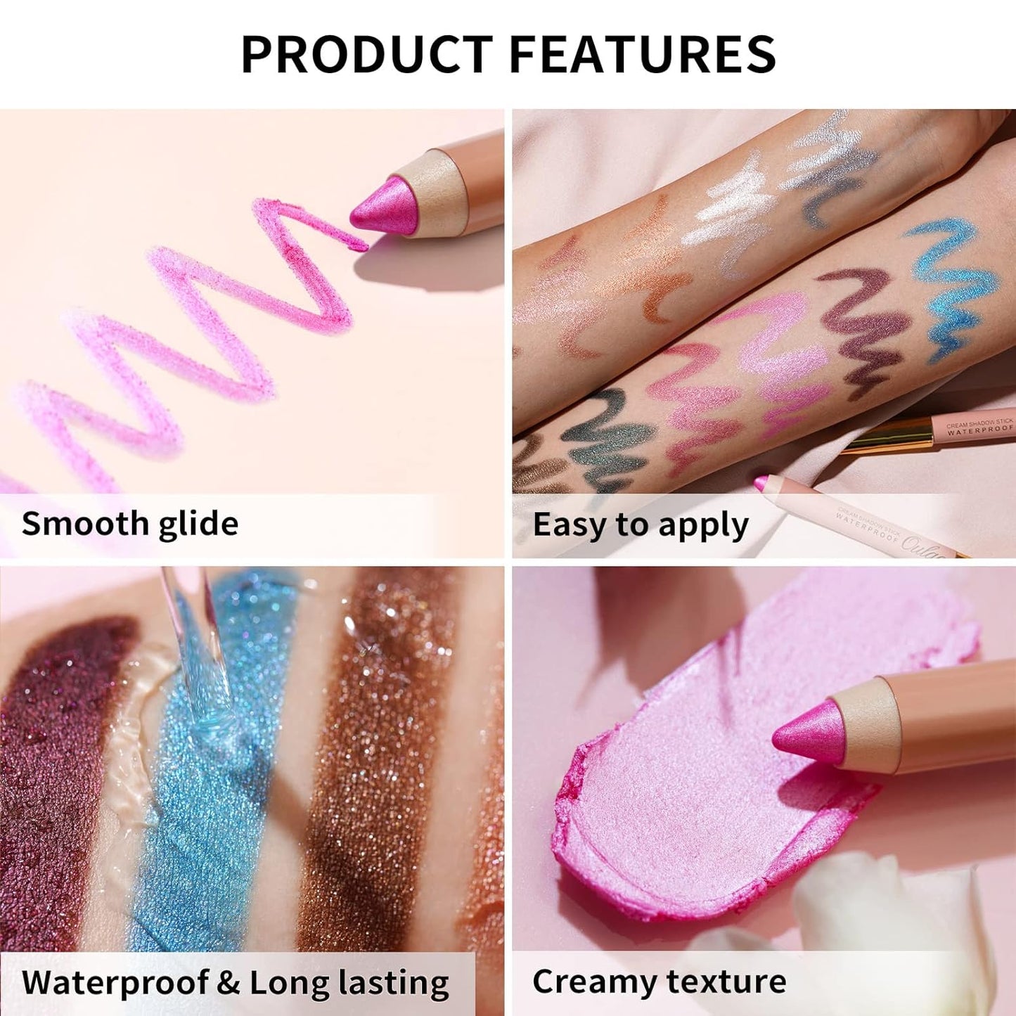 Oulac Brown Eyeshadow Pencil – Twist-Up Creamy Crayon, Waterproof Long Lasting Eye Makeup, Vegan & Cruelty-Free Eye Makeup, 1.25g, 15 Velvet Teddy