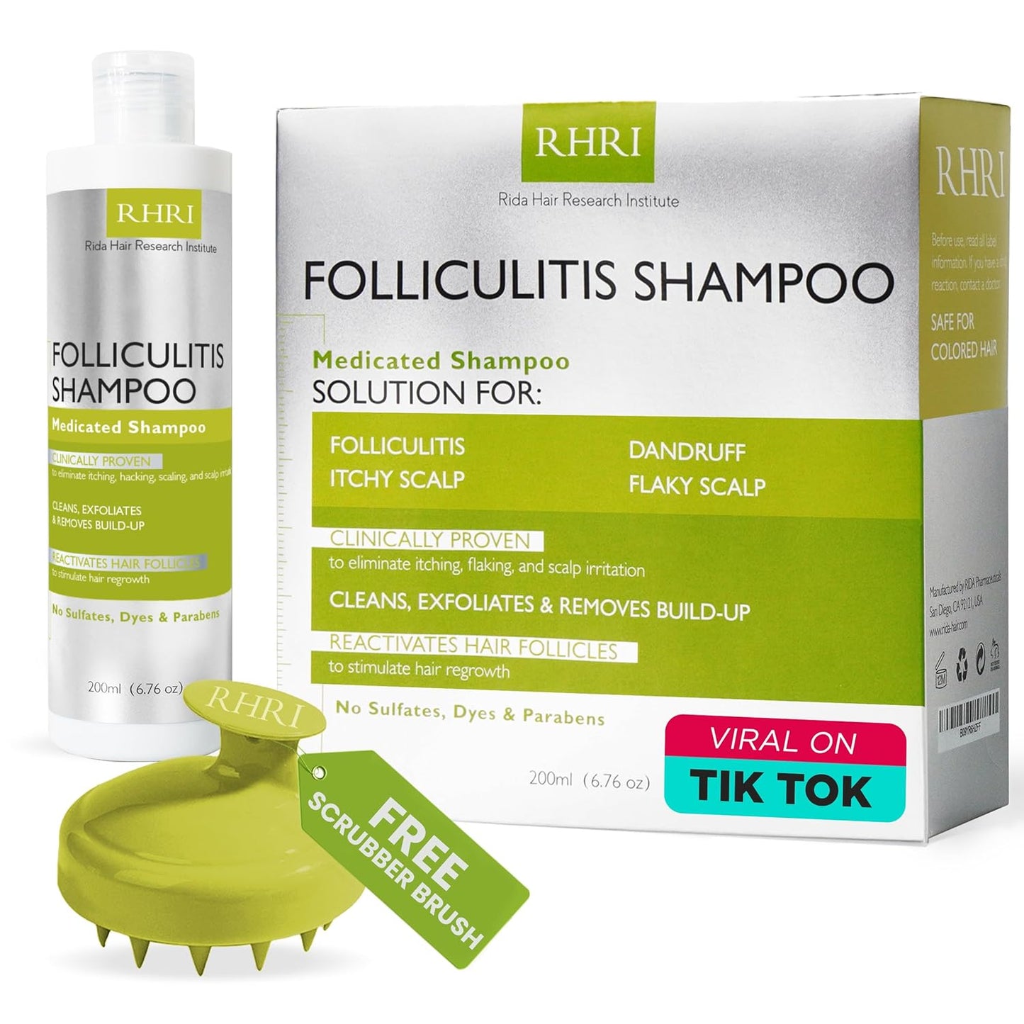 Folliculitis Shampoo | Antifungal Shampoo for Seborrheic Dermatitis, Scalp Psoriasis & Dandruff | Soothes Itchy, Dry Scalp | Cleanses, Exfoliates & Removes Build-Up | Reactivates Hair Follicles