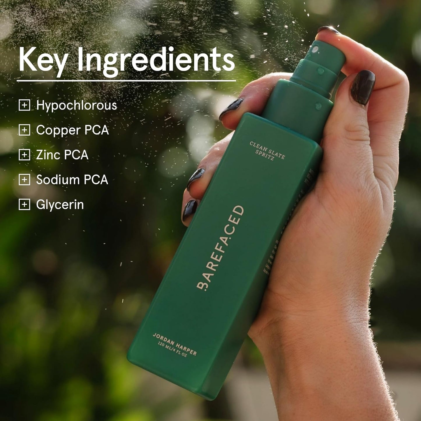 Barefaced Clean Slate Spritz 4 Fl Oz - Hypochlorous Acid Mist for Face & Body, Cleanses Skin on the Go, Setting Spray For Makeup, Boosts Hydration, Reduces Redness, and Soothes Sensitive Skin