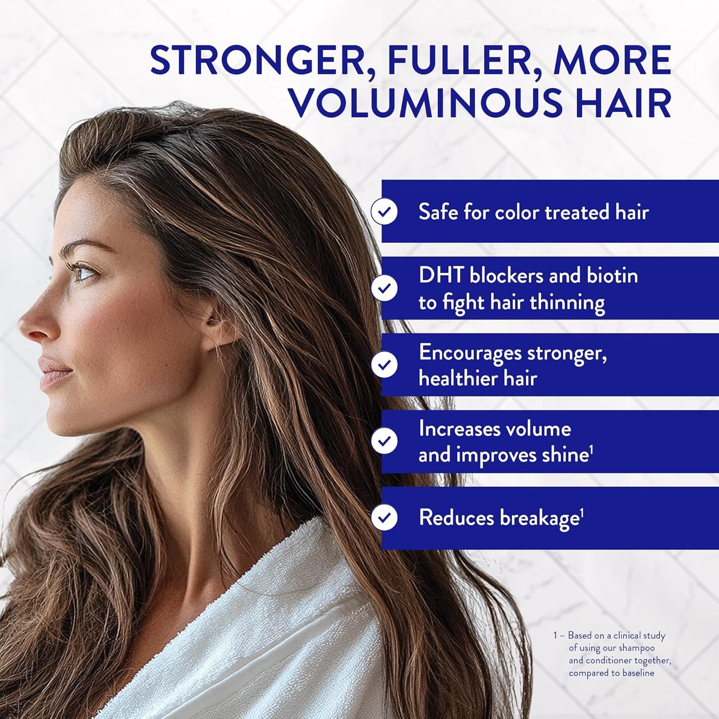 Routine Wellness Anti-Thinning Shampoo for Thinning Hair - Biotin DHT Blocker Women & Men - Color Safe Shampoo for Hair Loss & Healthy Hair - Jasmine & Orange Blossom 14oz