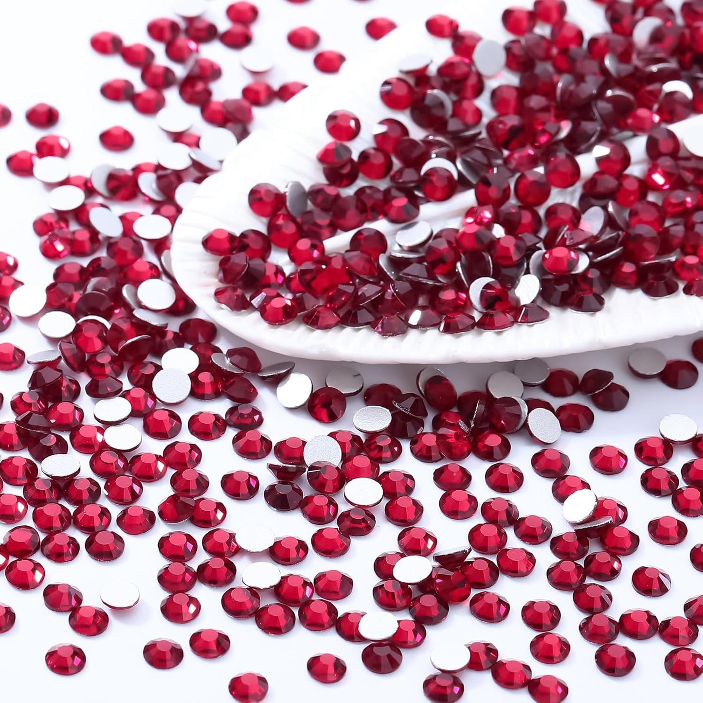 Siam Flatback Rhinestones, Glass Rhinestones for Nail Art and Craft, Glue Fix, Loose Crystal Gemstones(Siam, SS16, 1440pcs, 3.8-4.0mm)